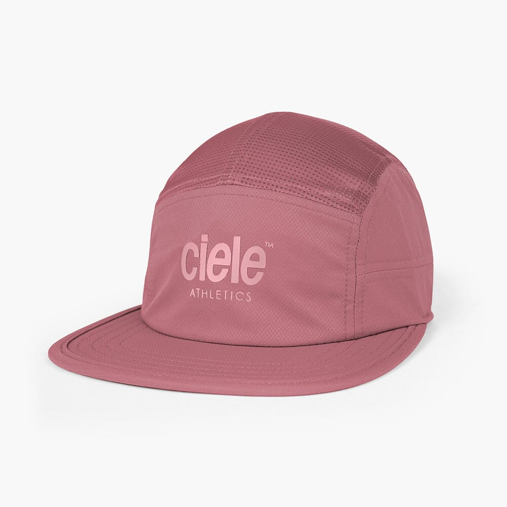 front view of the ciele athletics GOCap unisex running hat in deco rose color