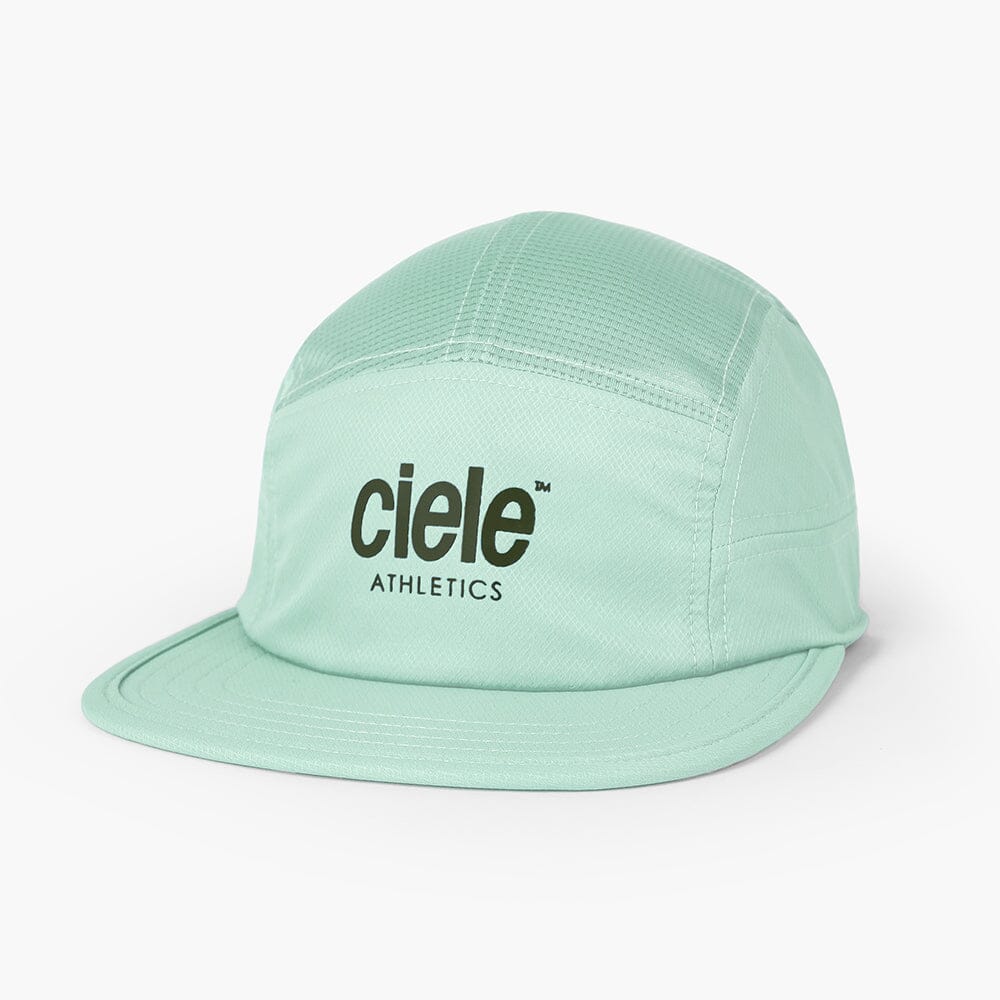 front view of the ciele athletics GOCap unisex running hat in dusty turquoise color