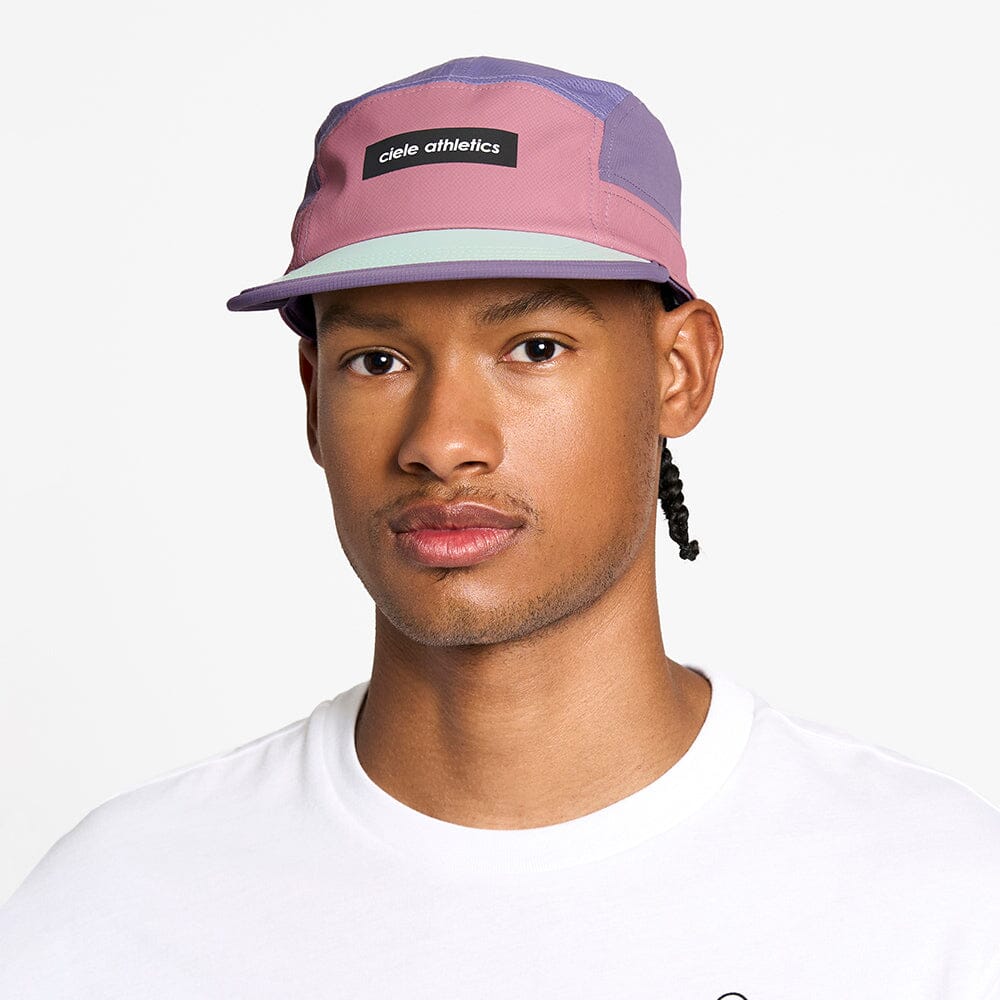 front view of the ciele athletics GOCap unisex running hat in deco rose color