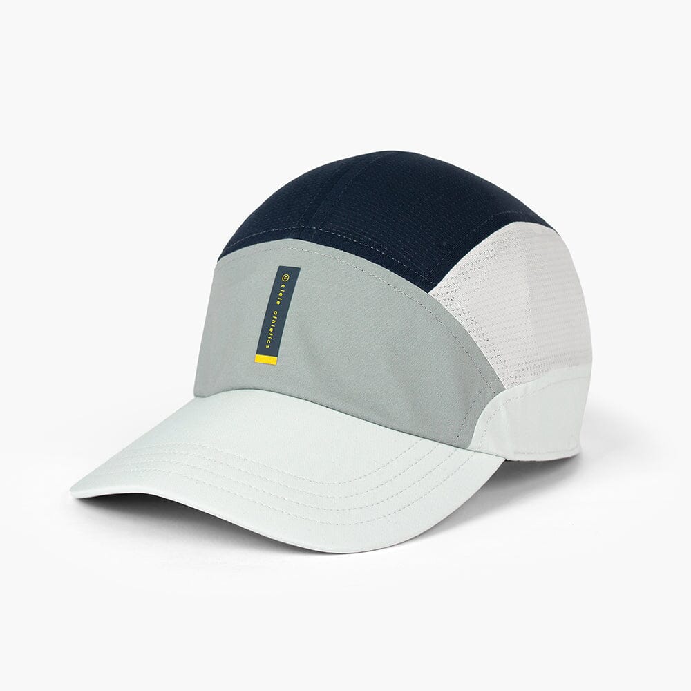 front view of the ciele athletics FTSCap unisex running hat with a curved brim in neutral grey color