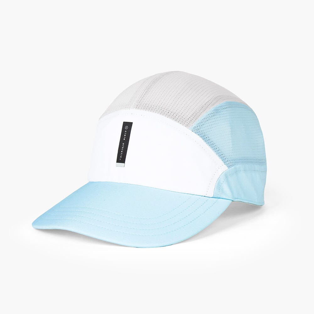 front view of the ciele athletics FTSCap unisex running hat with a curved brim in white color