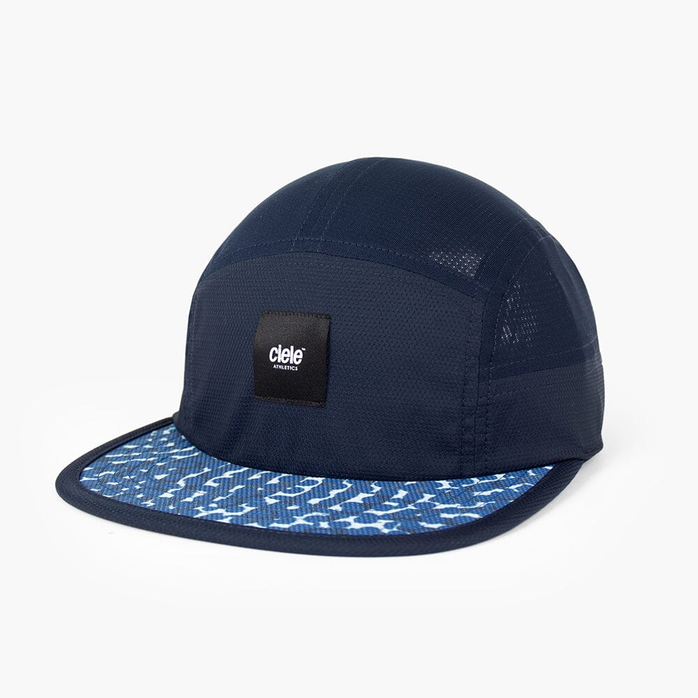 front view of the ciele athletics GOCap unisex running hat in indigo color