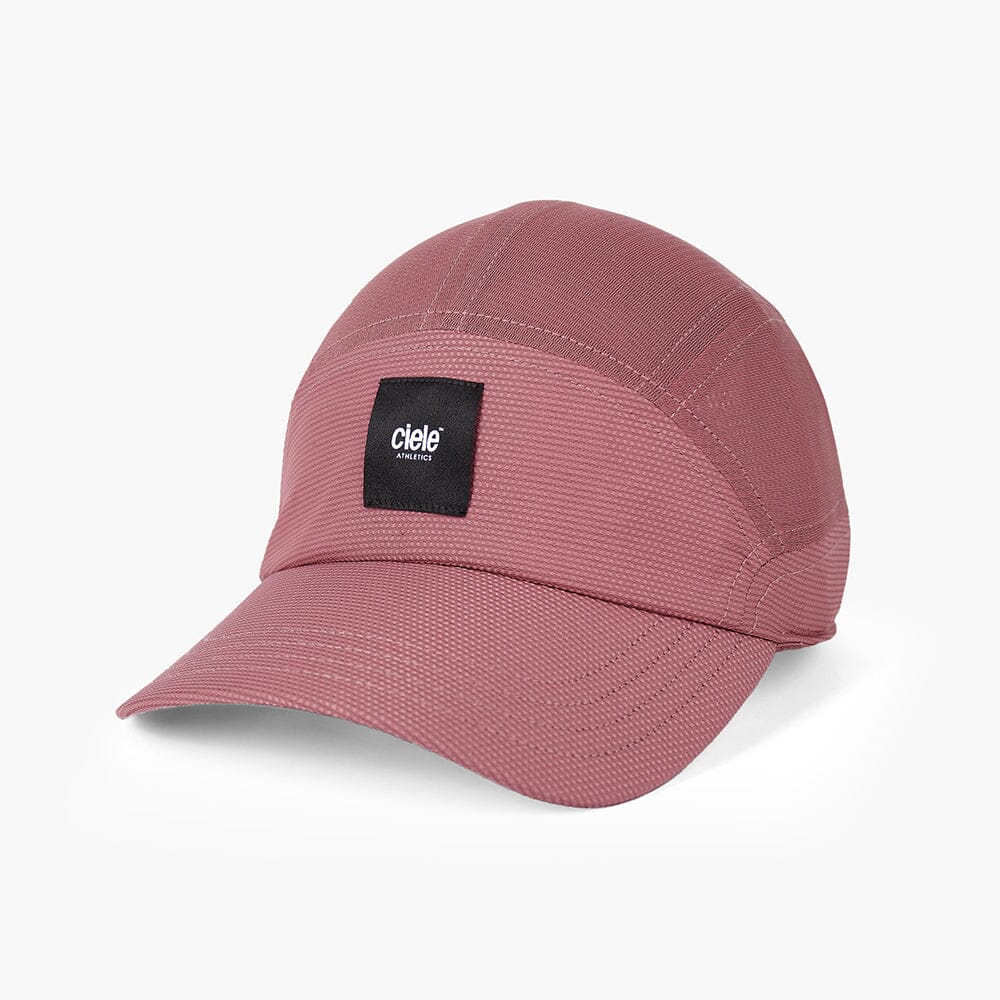 front view of the ciele athletics FTSCap unisex running hat with a curved brim in deco rose color