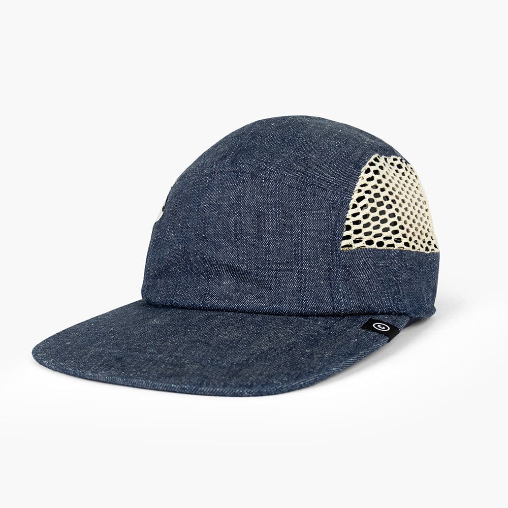 front view of ciele athletics GOCap longbrim unisex running hat with longer brim from the Lifestyle Edition collection, in denim indigo color