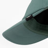 detail underbrim view of ciele athletics CRWCap short brim unisex running hat with shorter brim from the Lifestyle Edition collection, in silver pine color