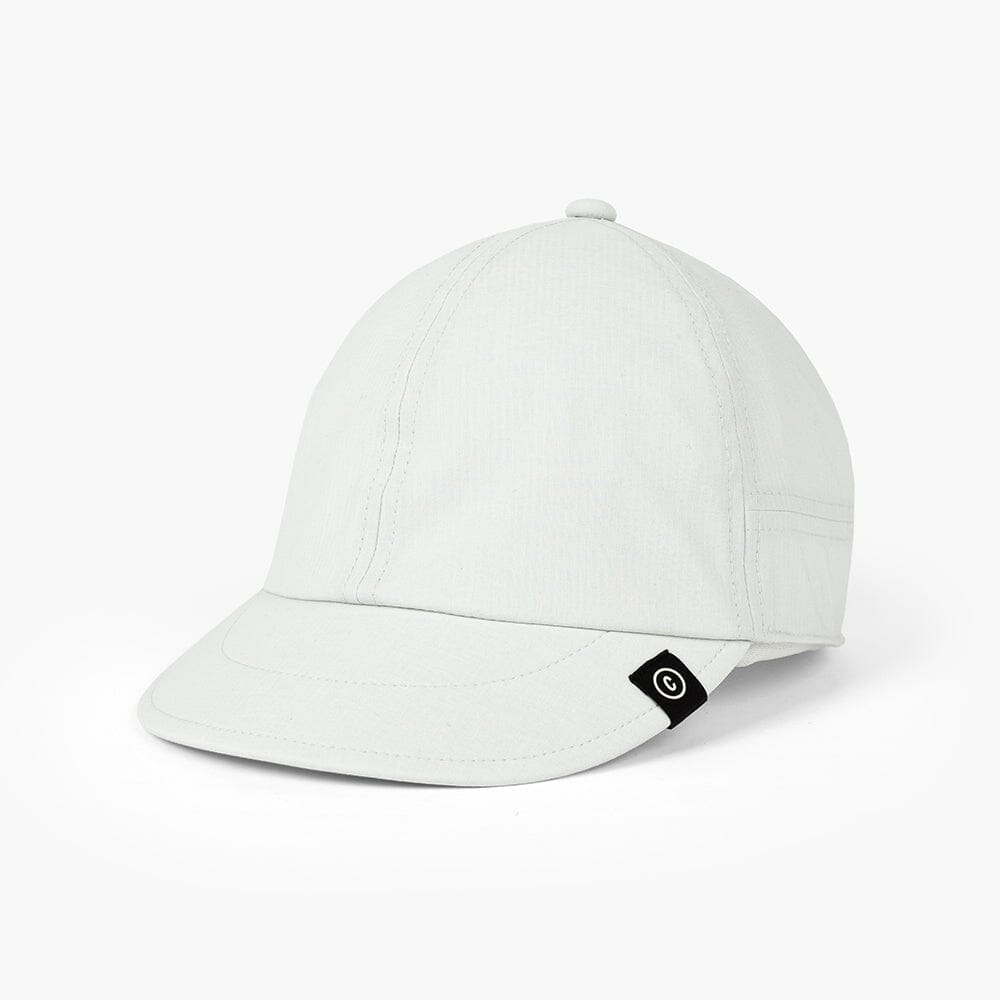 front view of ciele athletics CRWCap short brim unisex running hat with shorter brim from the Lifestyle Edition collection, in light grey color