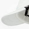 detail underbrim view of ciele athletics CRWCap short brim unisex running hat with shorter brim from the Lifestyle Edition collection, in light grey color