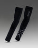 2XU Unisex Flex Run Compression Arm Sleeves UA4009A Black/Grey S 