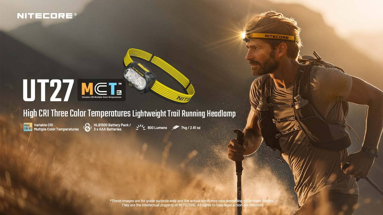 Nitecore UT27 MCT Pro 800 lumen 3 Color Temperatures Running Headlamp 