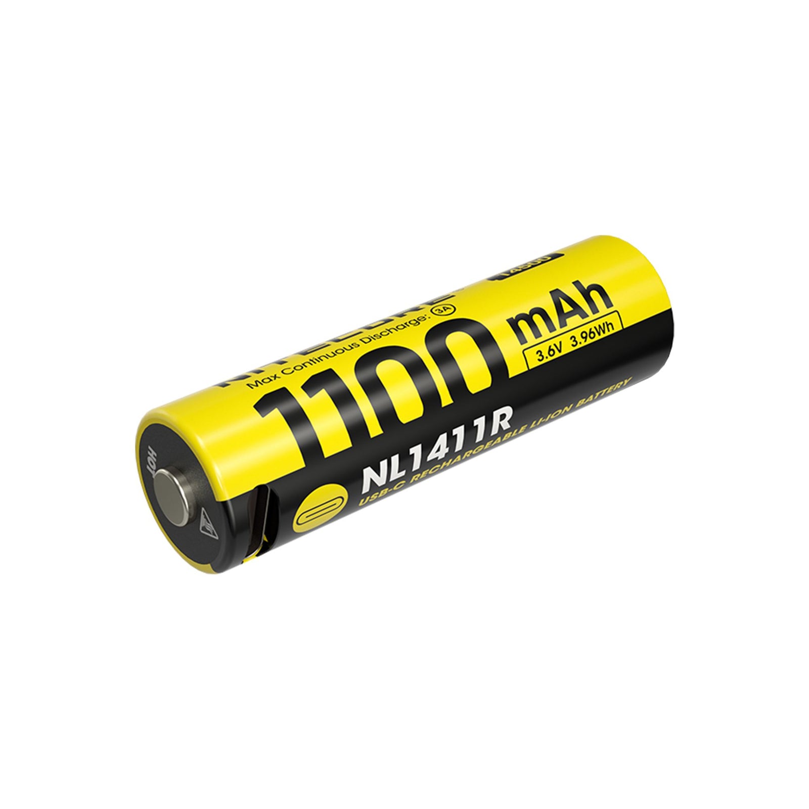 Nitecore NL1411R 1100mAh USB-C Rechargeable 14500 Battery 