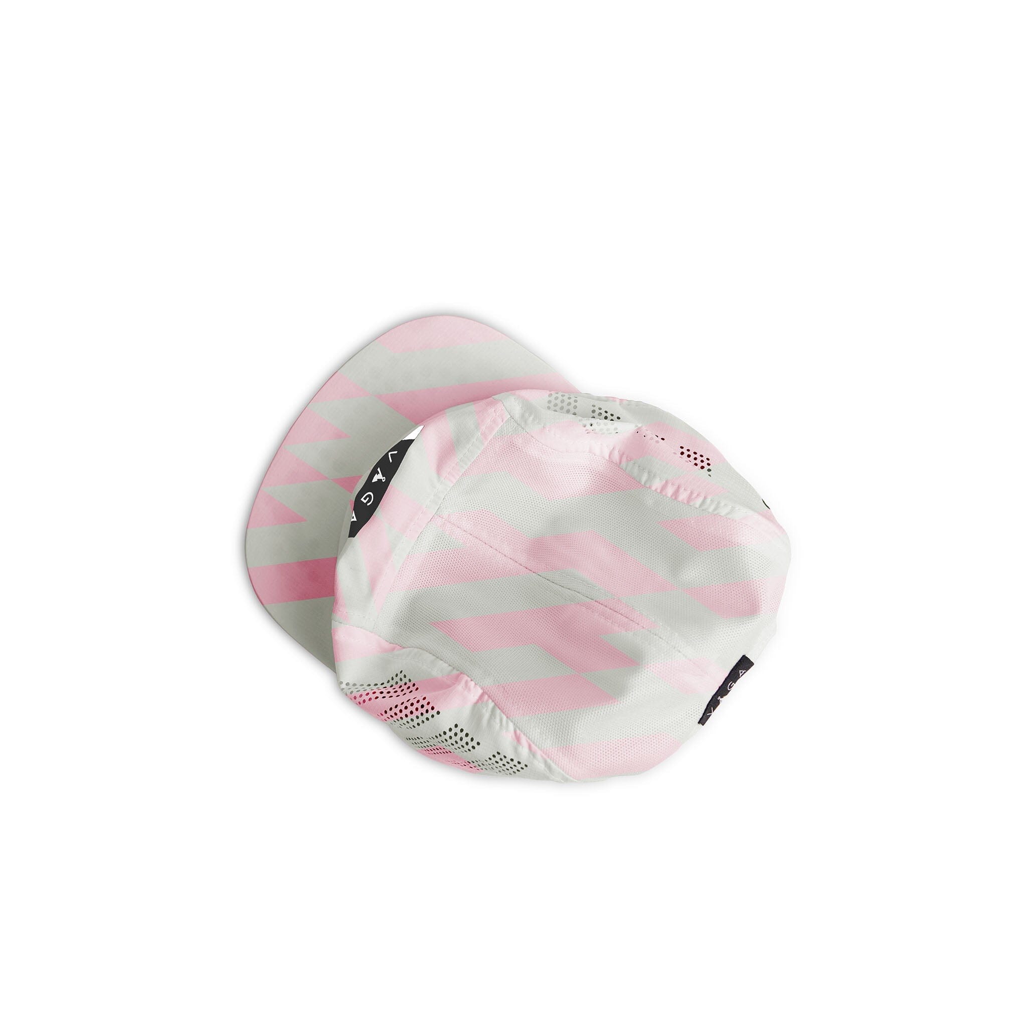 VAGA Limited Edition Patterned Feather Racing Cap – Taupe Grey/Pastel Pink/Navy Blue