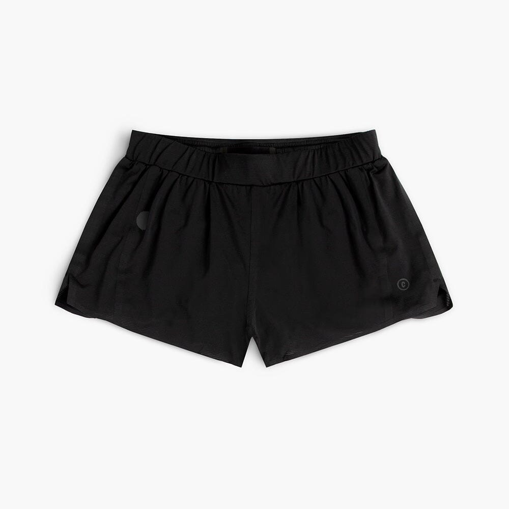 front view of the ciele athletics lightweight, race ready and performance driven short  for womens named RDShort in shadowsphinx color