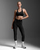 2XU Women's Light Speed React Hi-Rise Compression Tights WA7516B Black/Black Reflective XS 