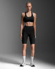 2XU Women's Light Speed Hi-Rise Compression Shorts WA7548 Black/Black Reflective XS 