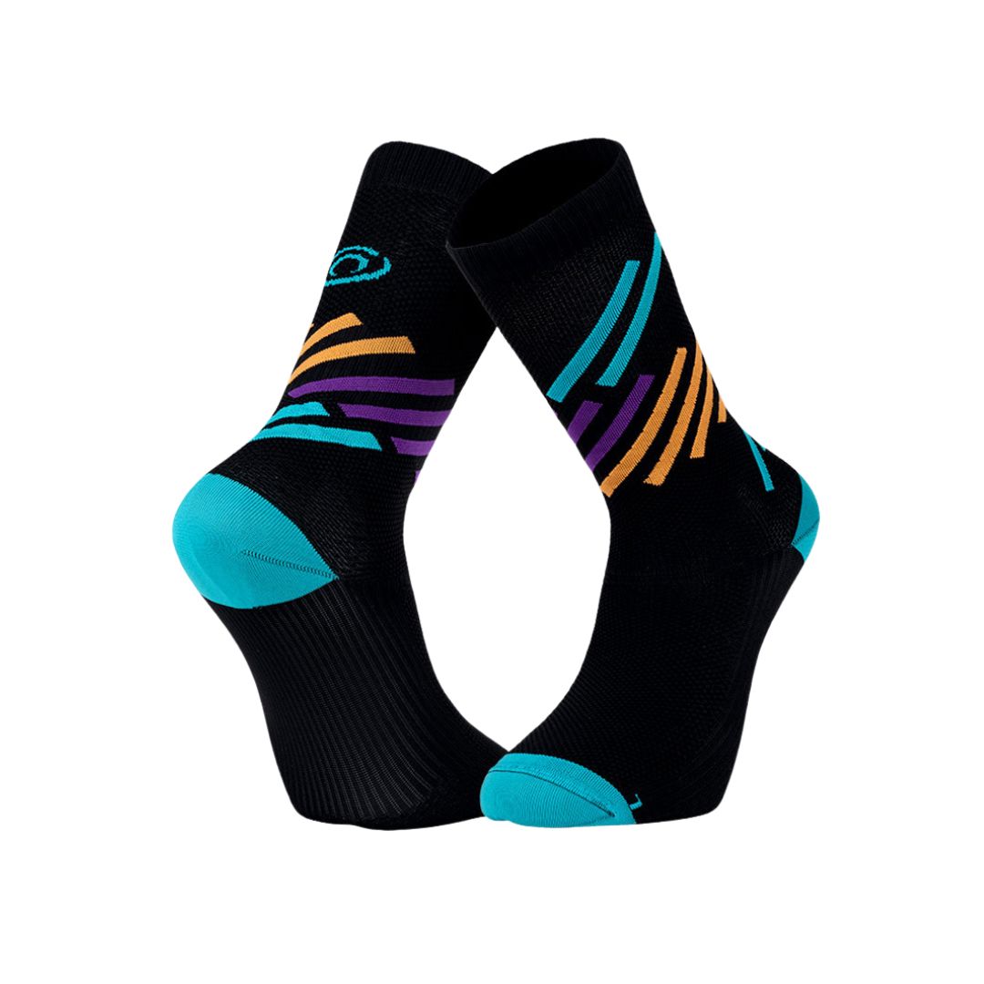 BV Sport Light Run High "MIAMI" Socks Black/Turquoise 36-38 