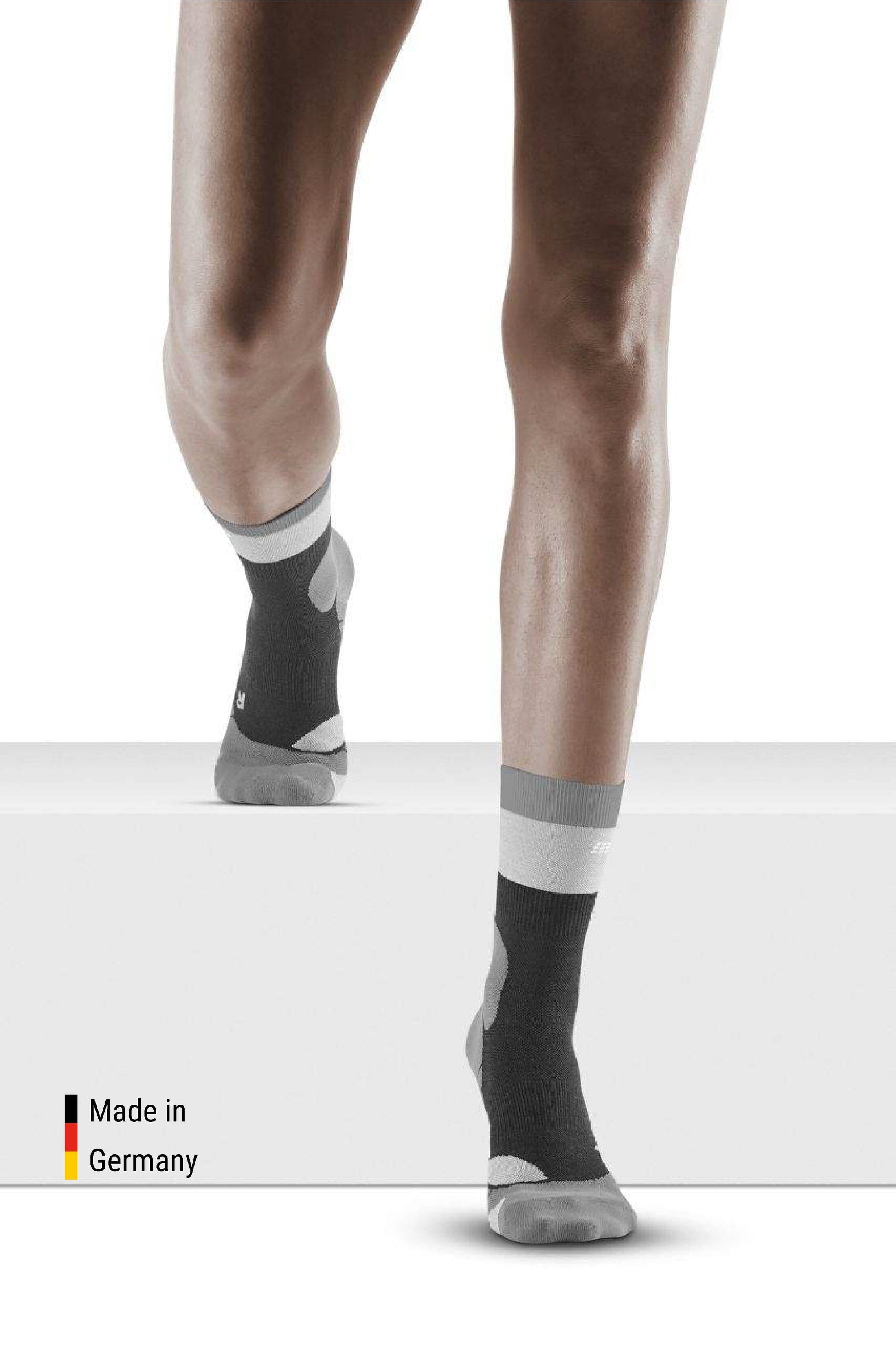 CEP Core Hiking Light Merino Mid Cut Compression Socks, Women Stone Grey/Grey II 