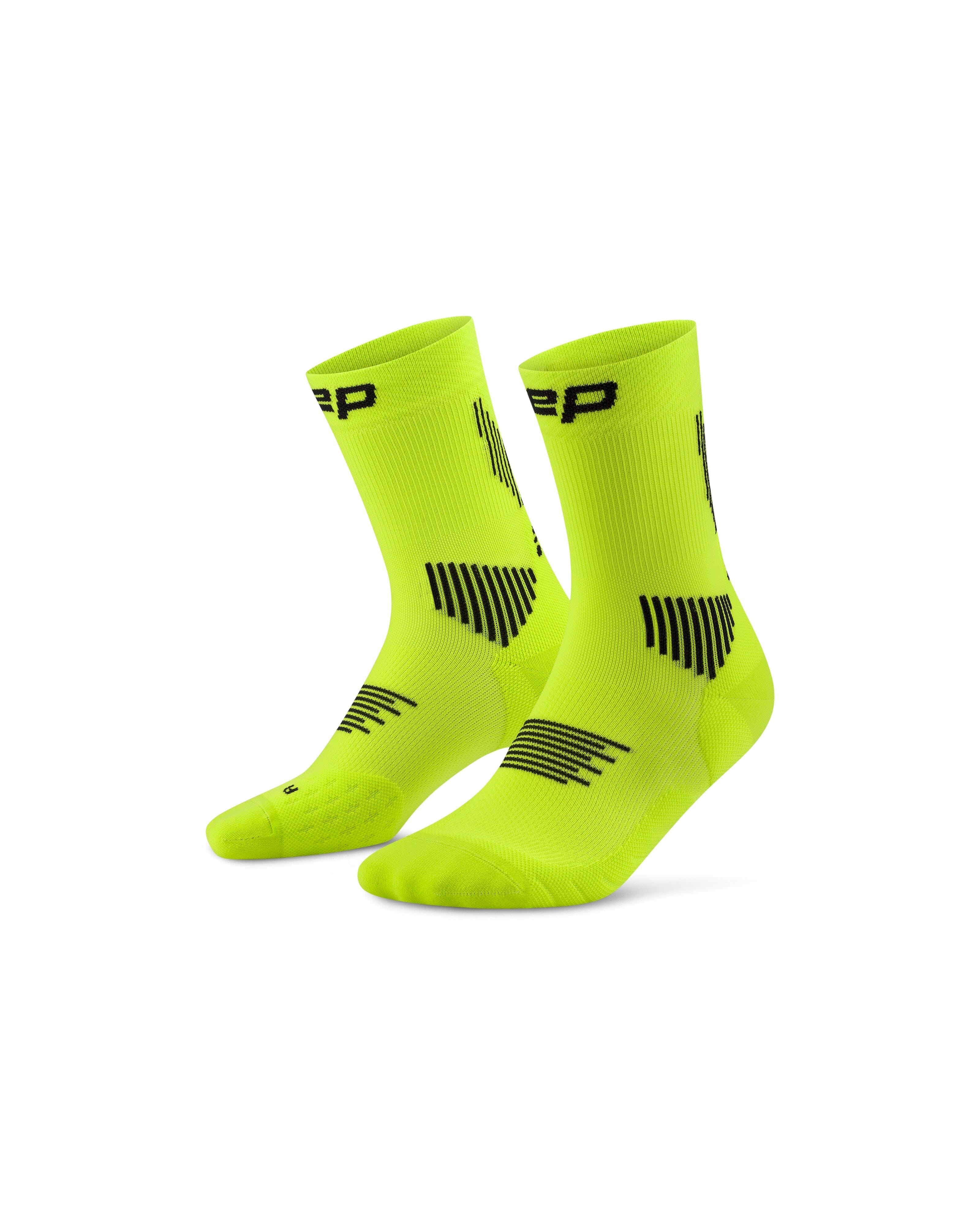 CEP Core Run Mid Cut Compression Socks 5.0, Men Lime/Black III 
