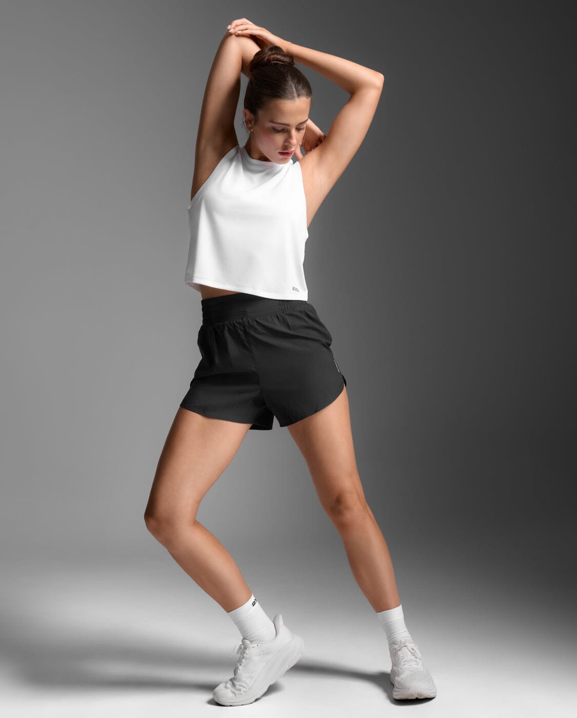 2XU Women's Aero Mesh Crop Tank WR7450A White/Silver Reflective XS 