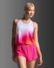 2XU Women's Light Speed React Crop Singlet WR7451A Fuchsia Grad/White Reflective XS 