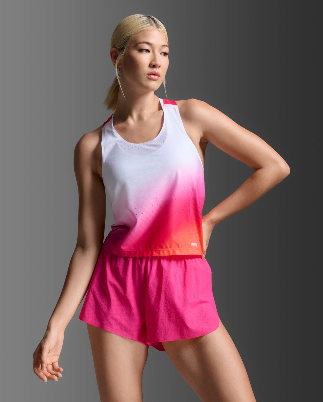 2XU Women's Light Speed React Crop Singlet WR7451A 