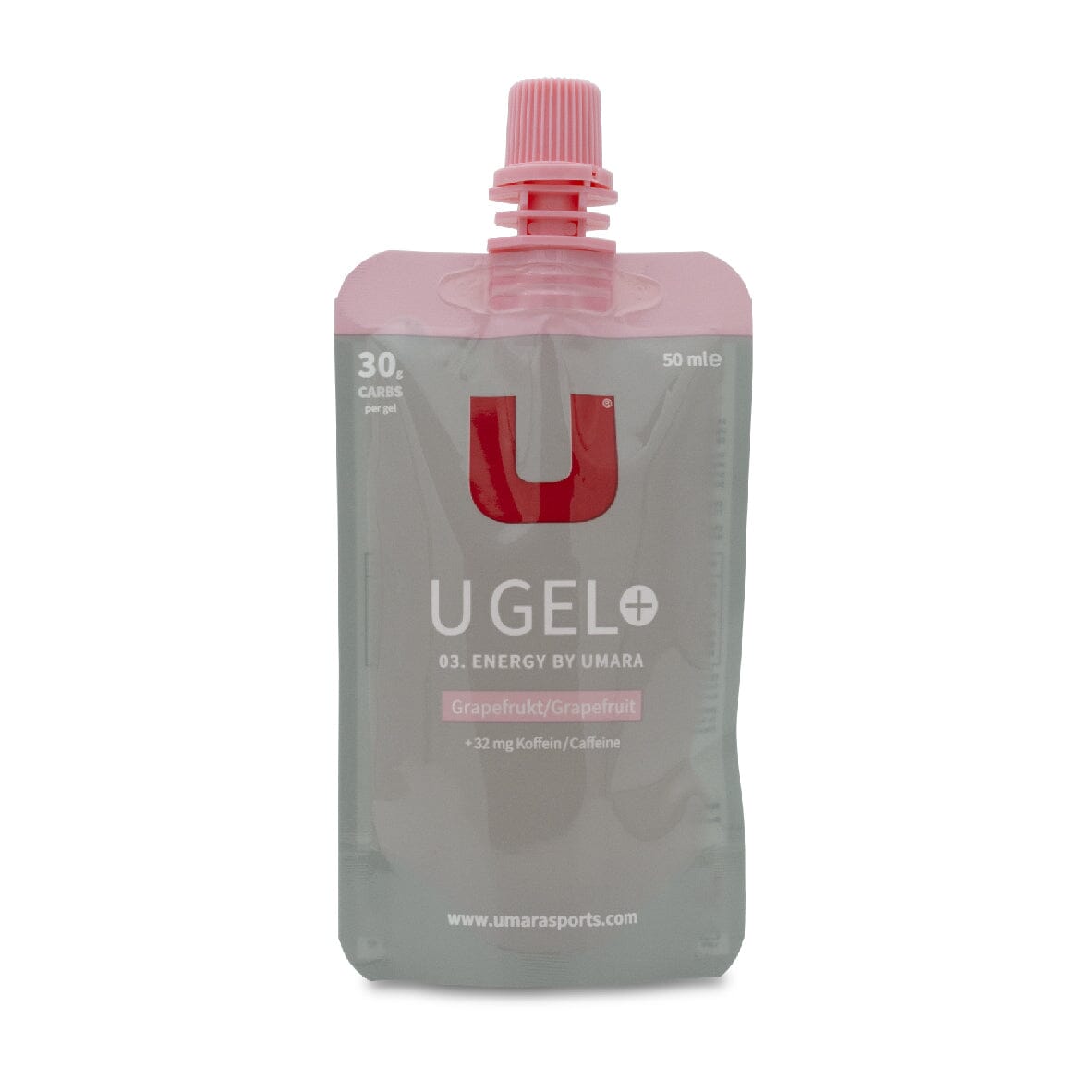 UMARA U GEL Screwtop 50ml (30g Carbs -120Kcal) Liquid Energy Gel Grapefruit + Caffeine 