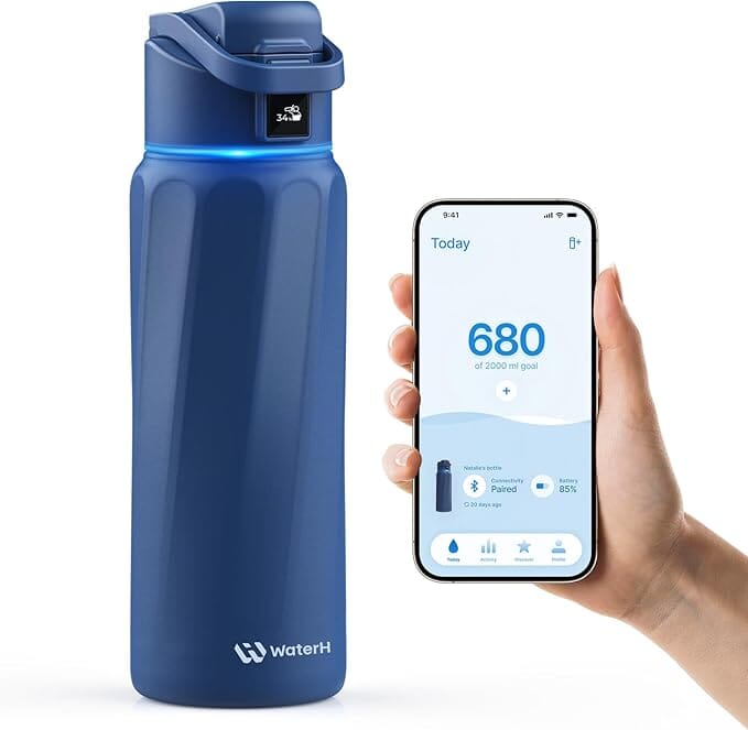 WaterH Boost Smart Water Bottle: 32 oz Hydration Tracker with APP & Insulation 