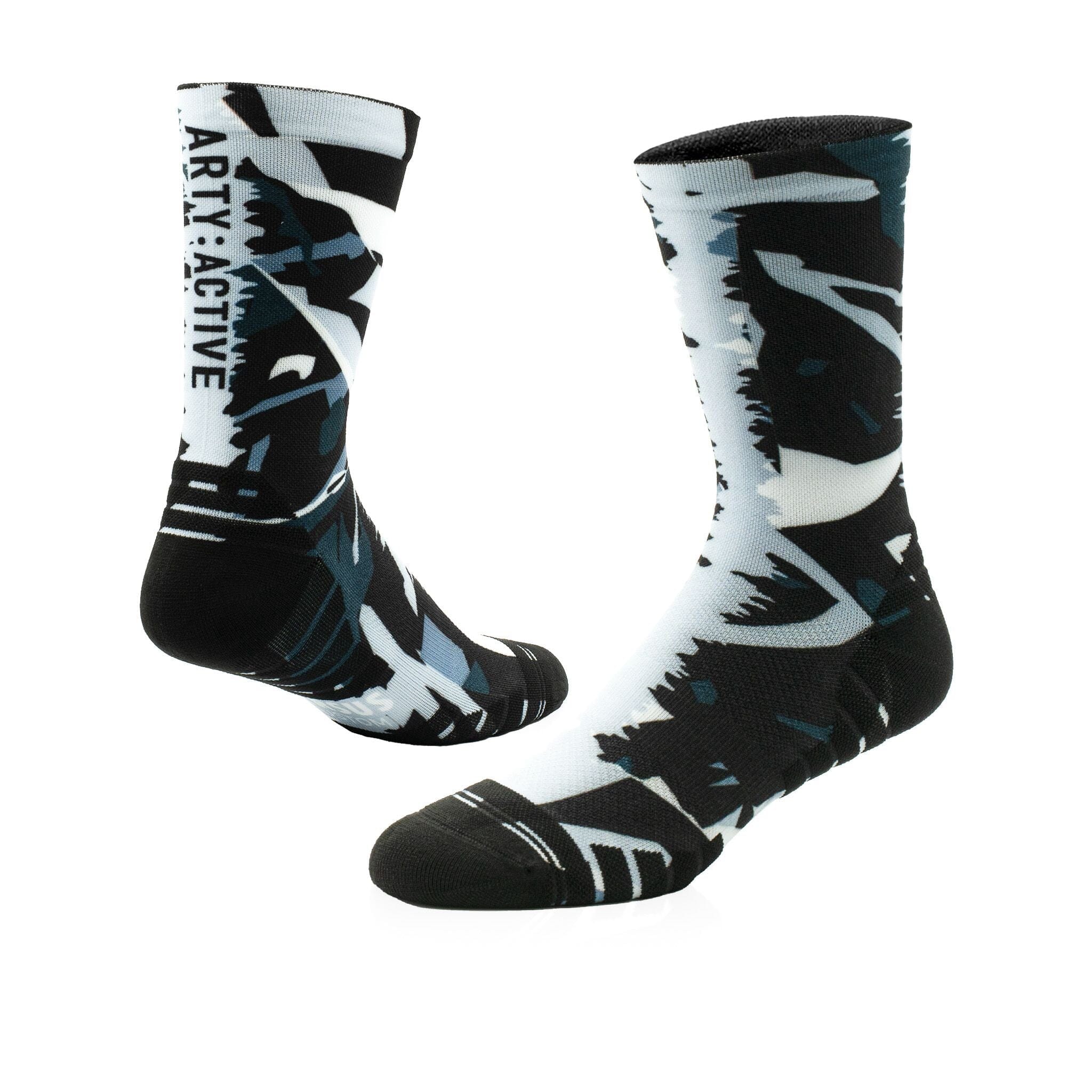 Versus Arty:Active Grey Black Active Crew Socks Grey Black 4-7 