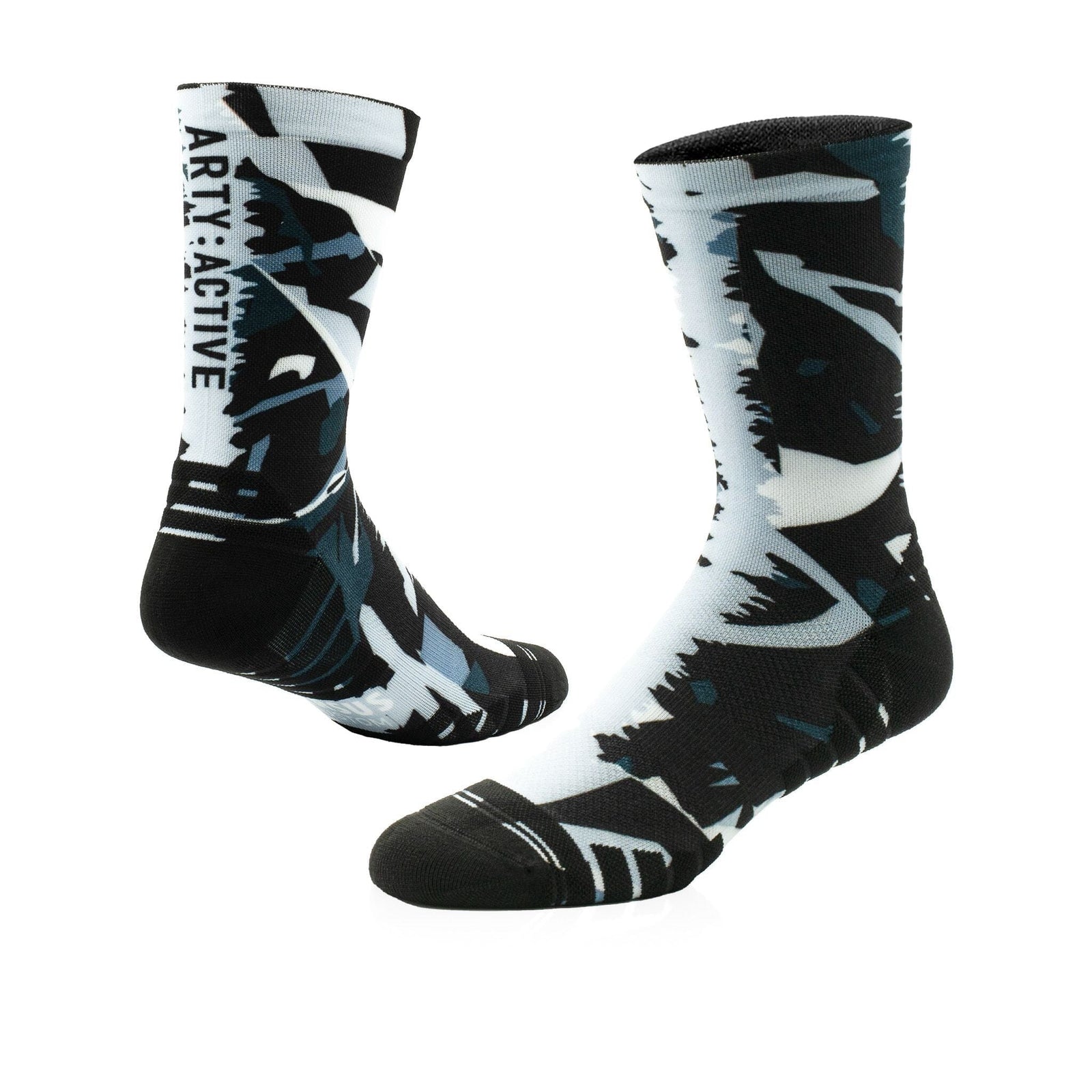 Versus Arty:Active Grey Black Active Crew Socks Grey Black 4-7 