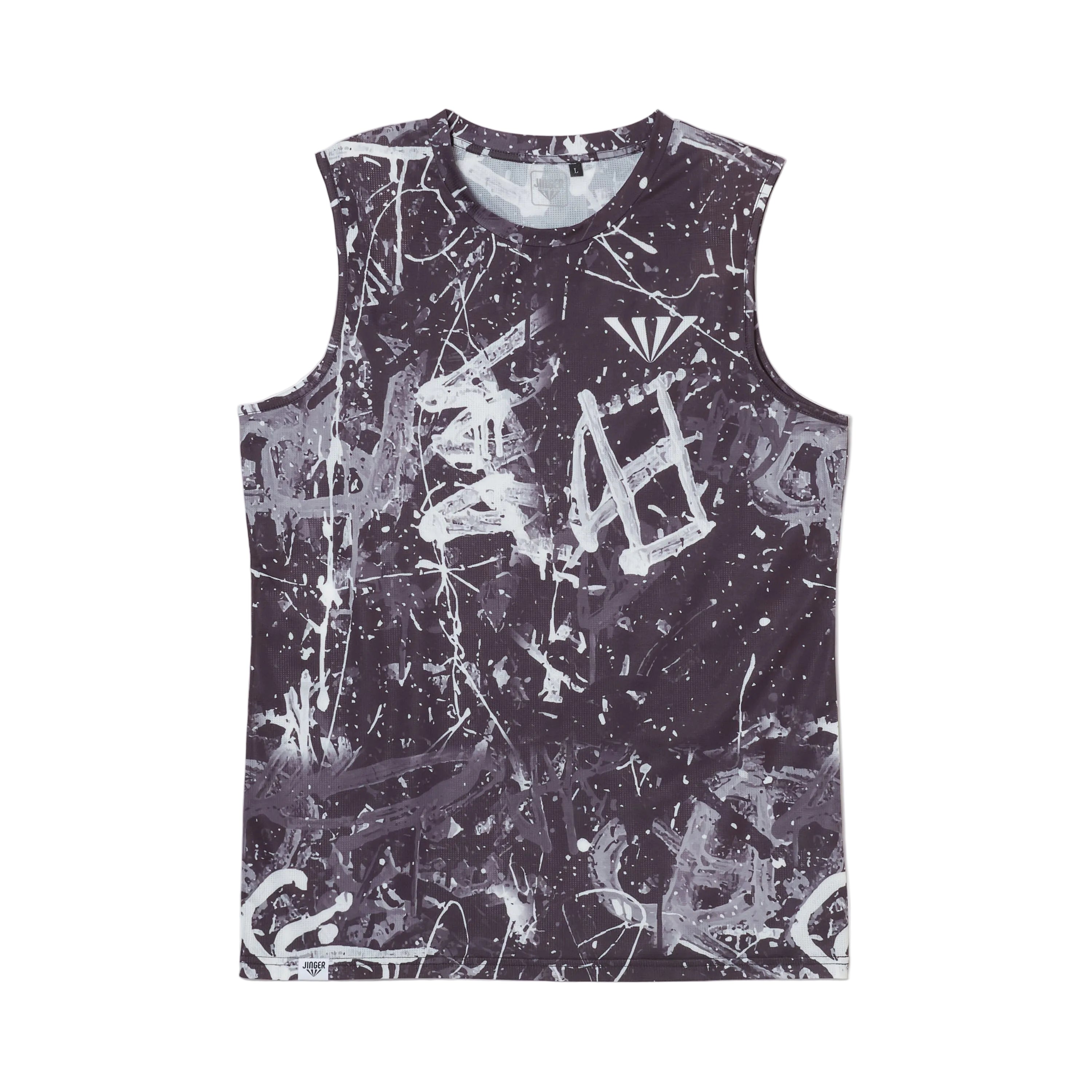 JINGER Men's Seamless Running Tank Top JM-6030 Black S 