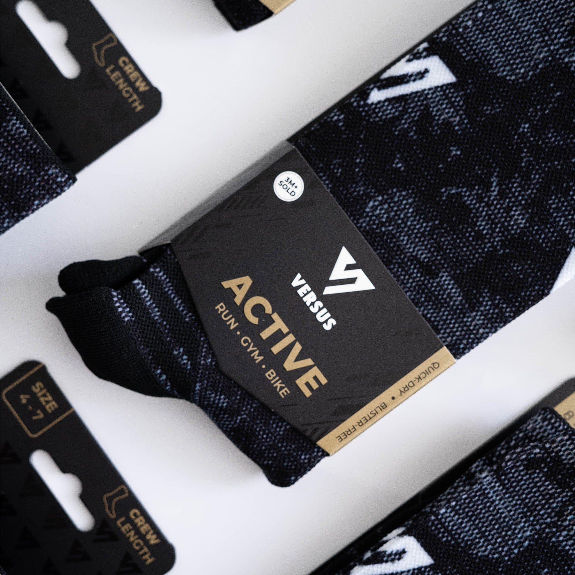 Versus Black Viper Active Crew Socks 