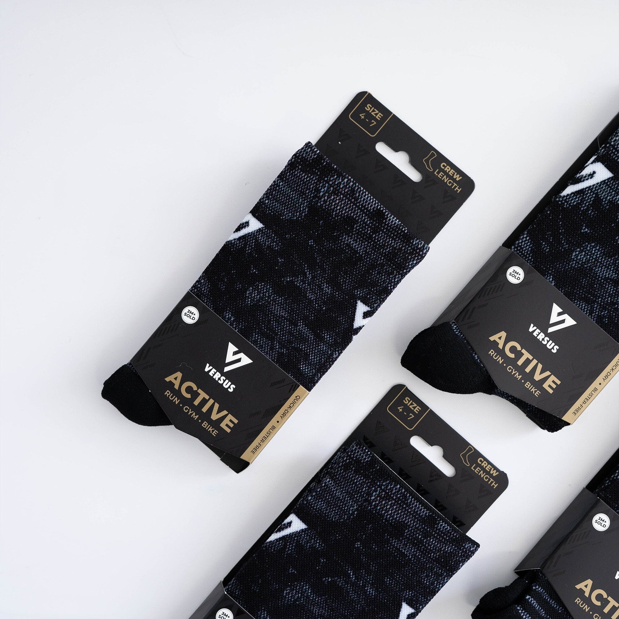 Versus Black Viper Active Crew Socks 