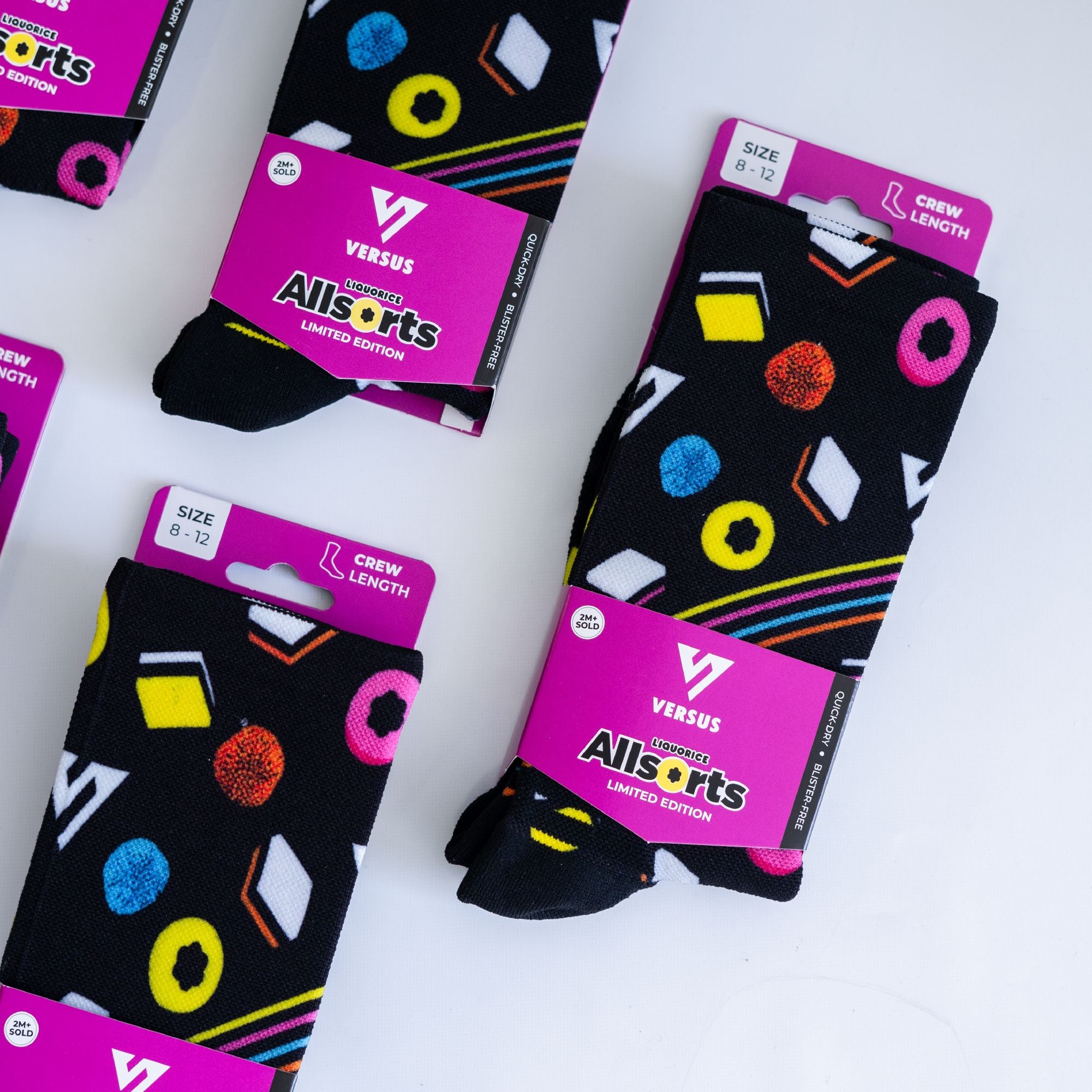 Versus Allsorts Liquorice Active Crew Socks 