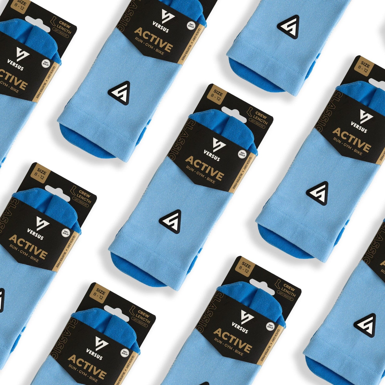 Versus Classic Blue Active Crew Tab Socks Classic Blue 4-7 