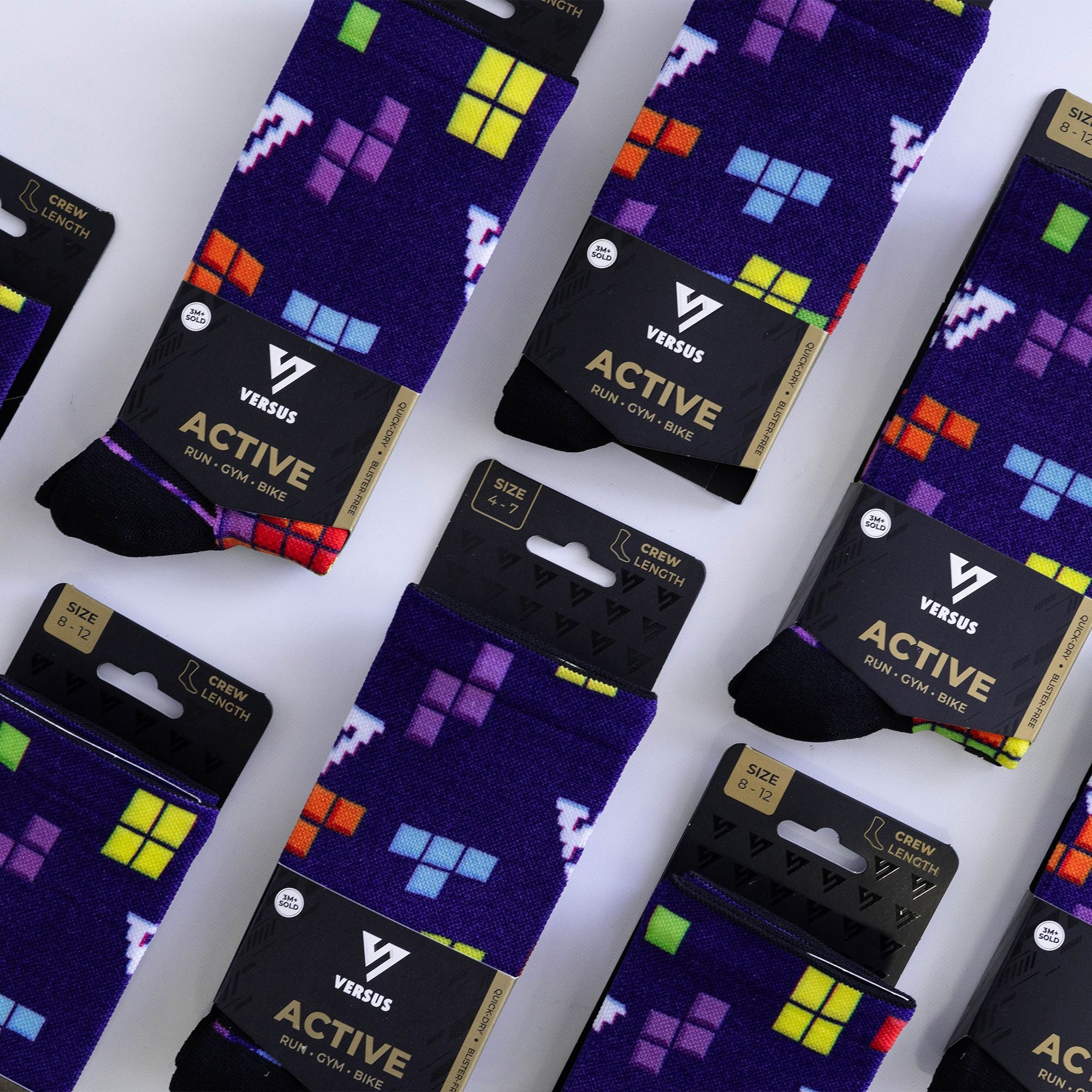 Versus Tetris Active Crew Socks Tetris 4-7 