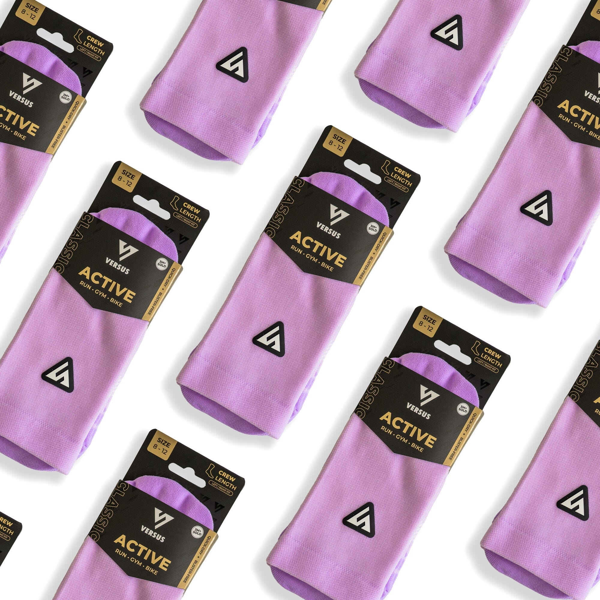 Versus Classic Lilac Active Crew Tab Socks 