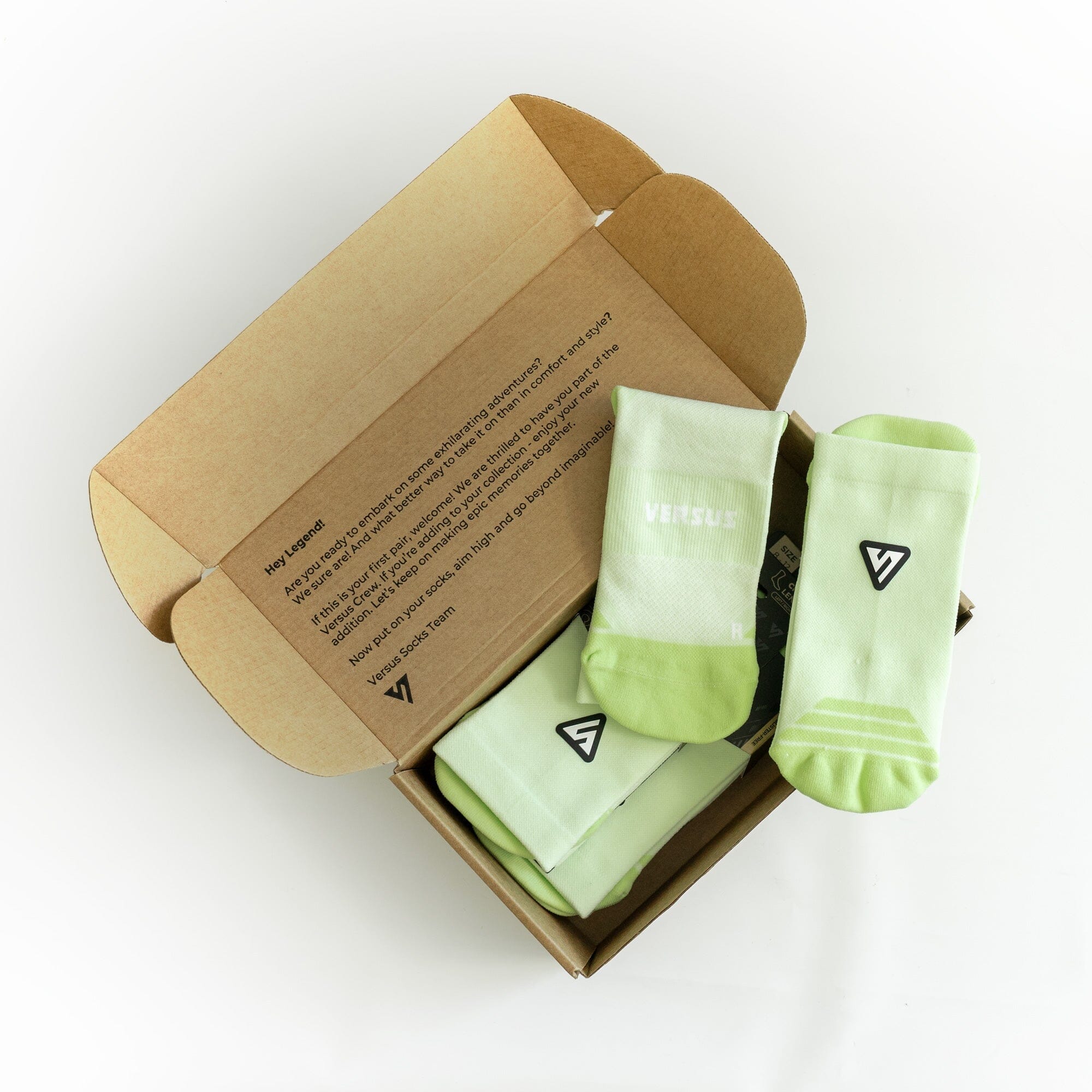 Versus Classic Lime Active Crew Tab Socks 