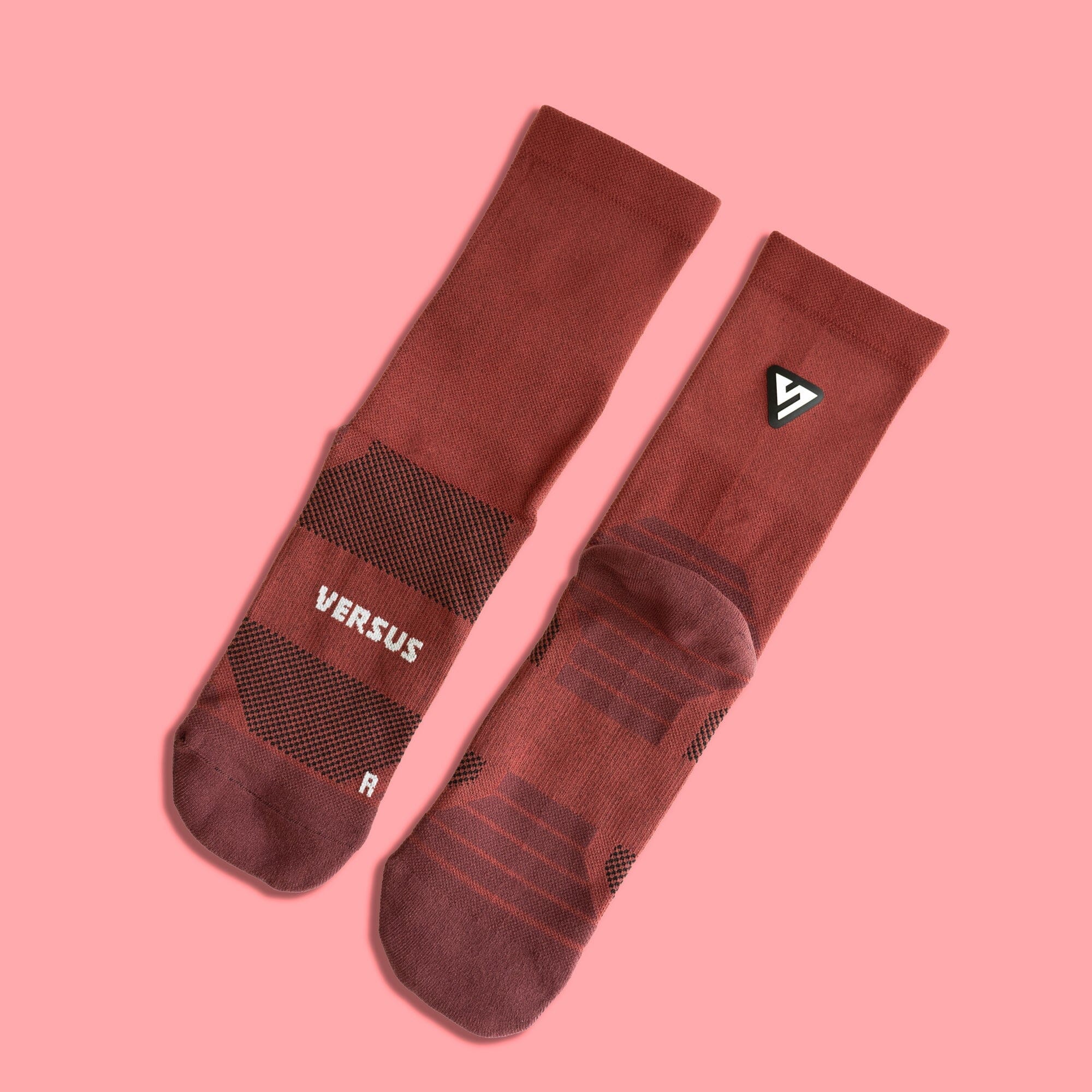 Versus Classic Maroon Active Crew Tab Socks 