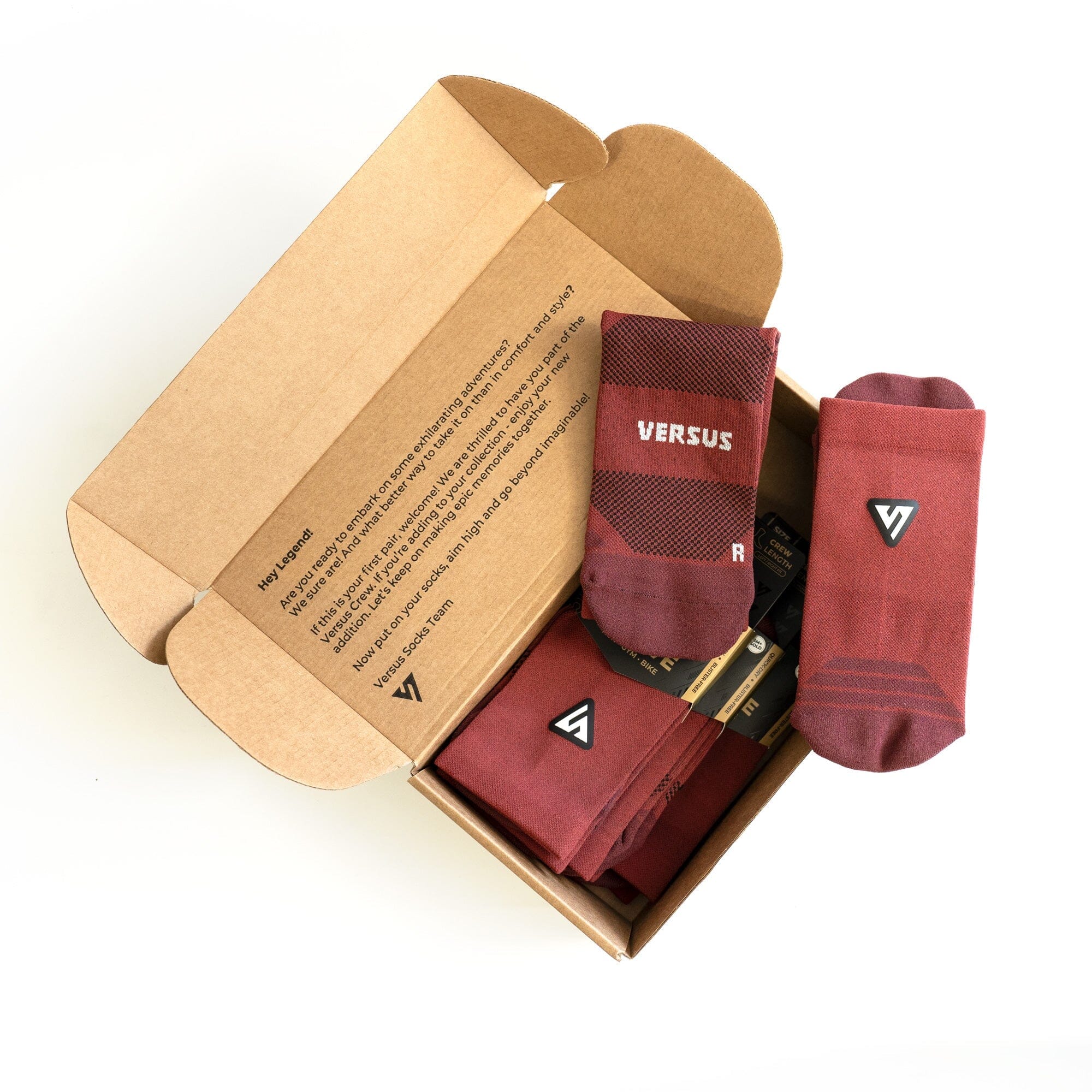 Versus Classic Maroon Active Crew Tab Socks 