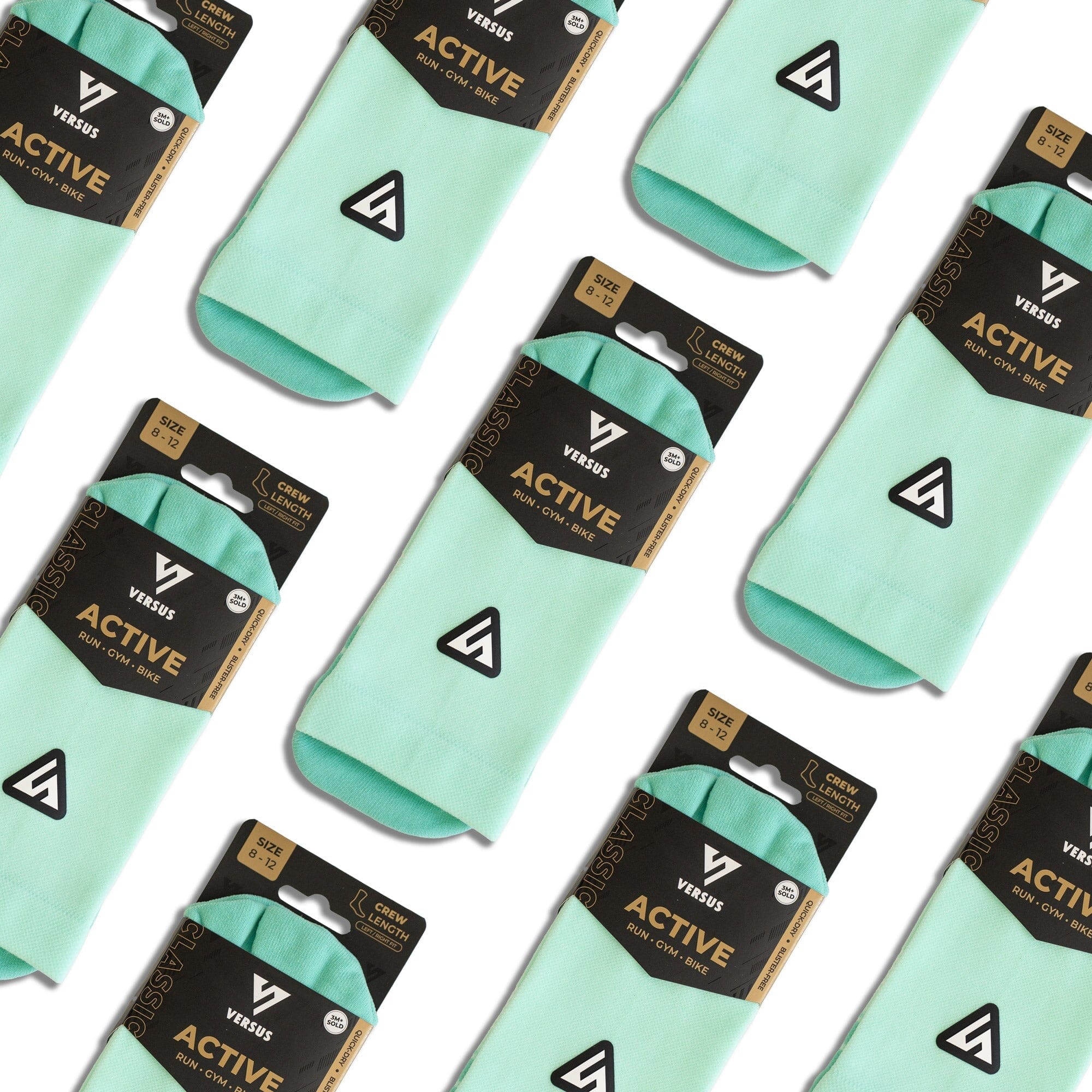Versus Classic Mint Active Crew Tab Socks 