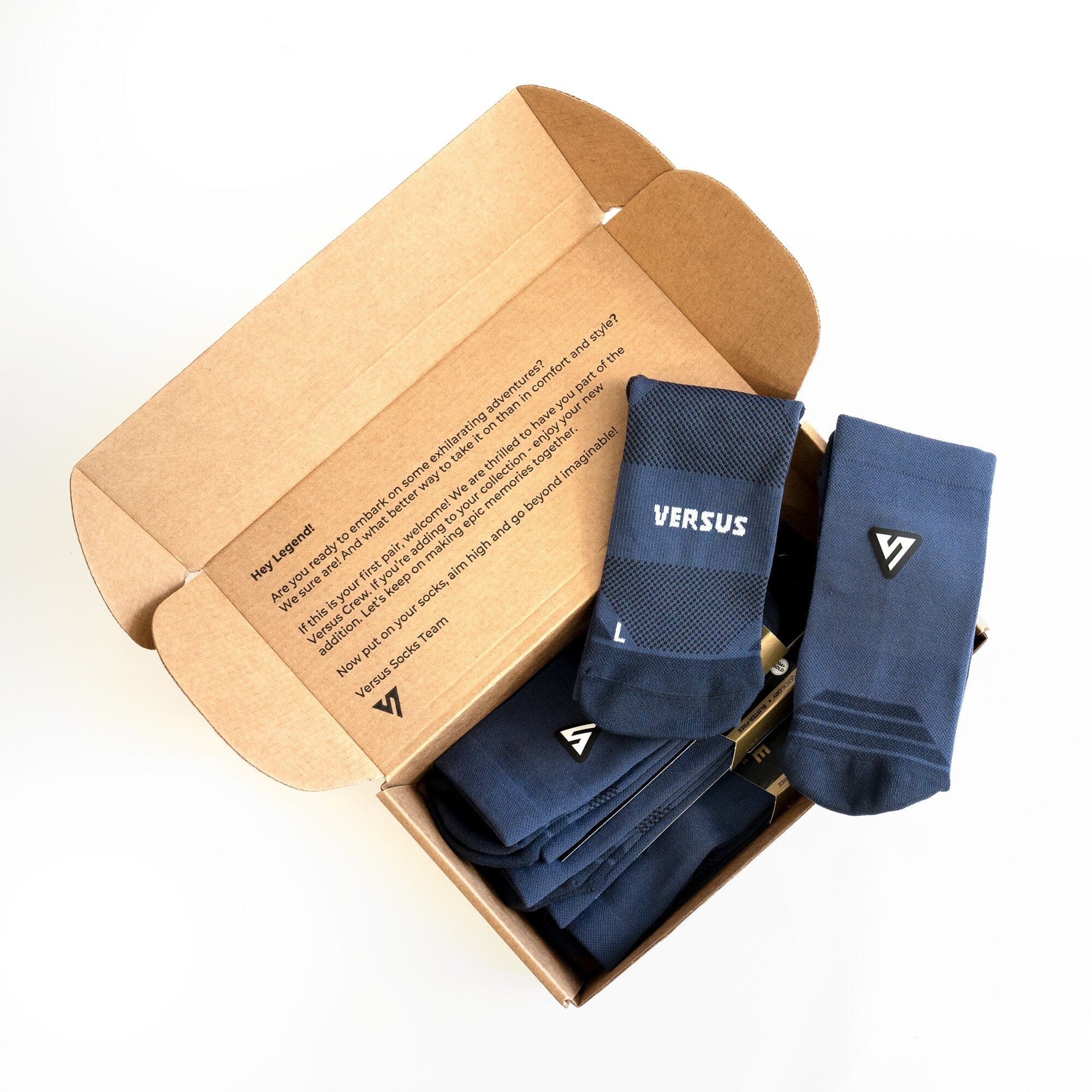 Versus Classic Navy Active Crew Tab Socks 