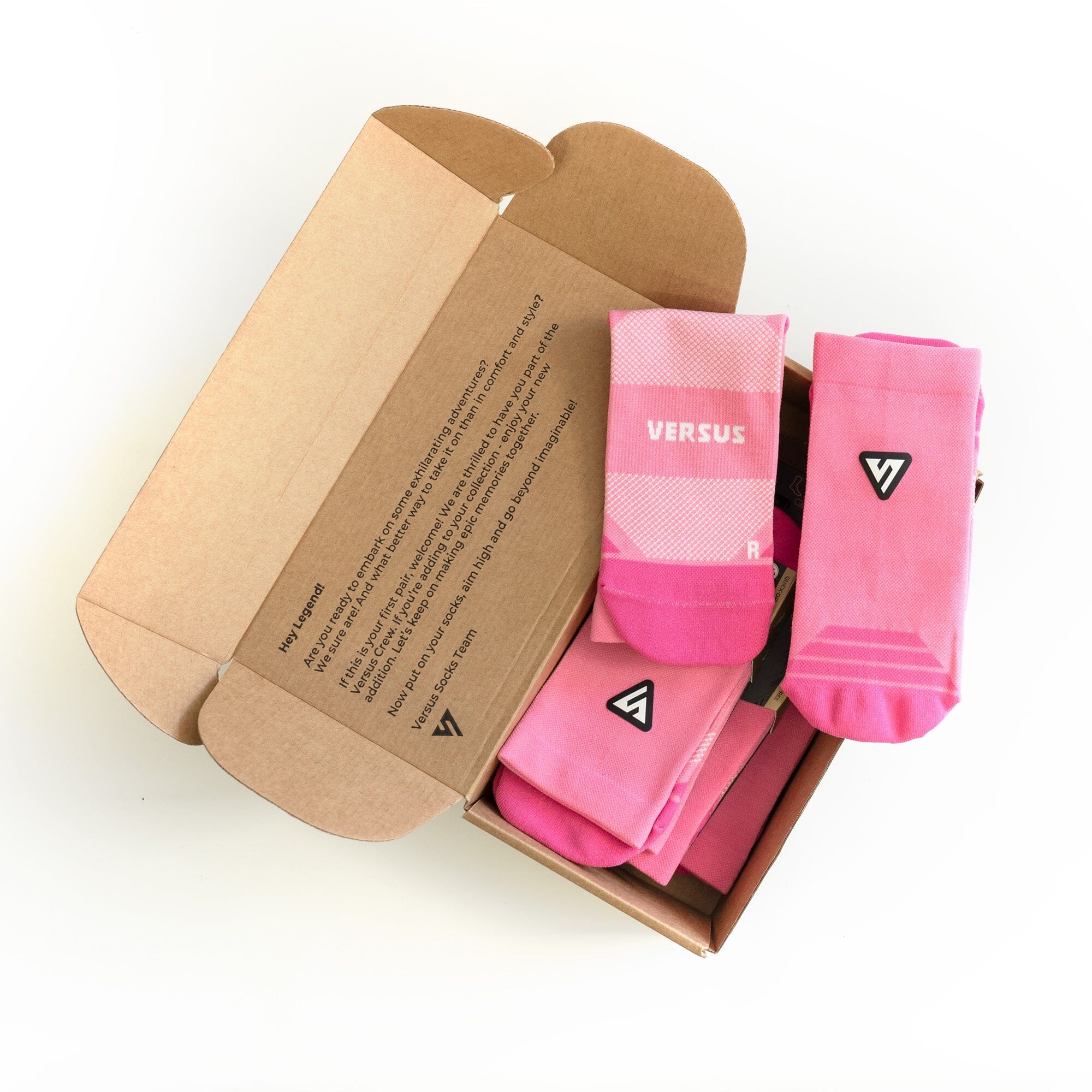 Versus Classic Pink Active Crew Tab Socks 