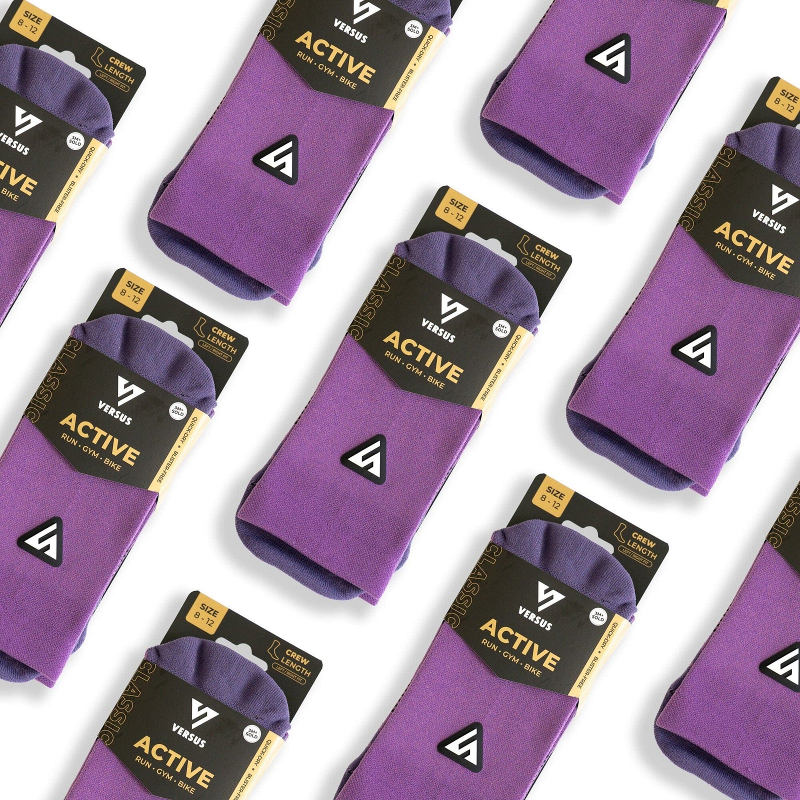 Versus Classic Plum Active Crew Tab Socks Classic Plum 4-7 