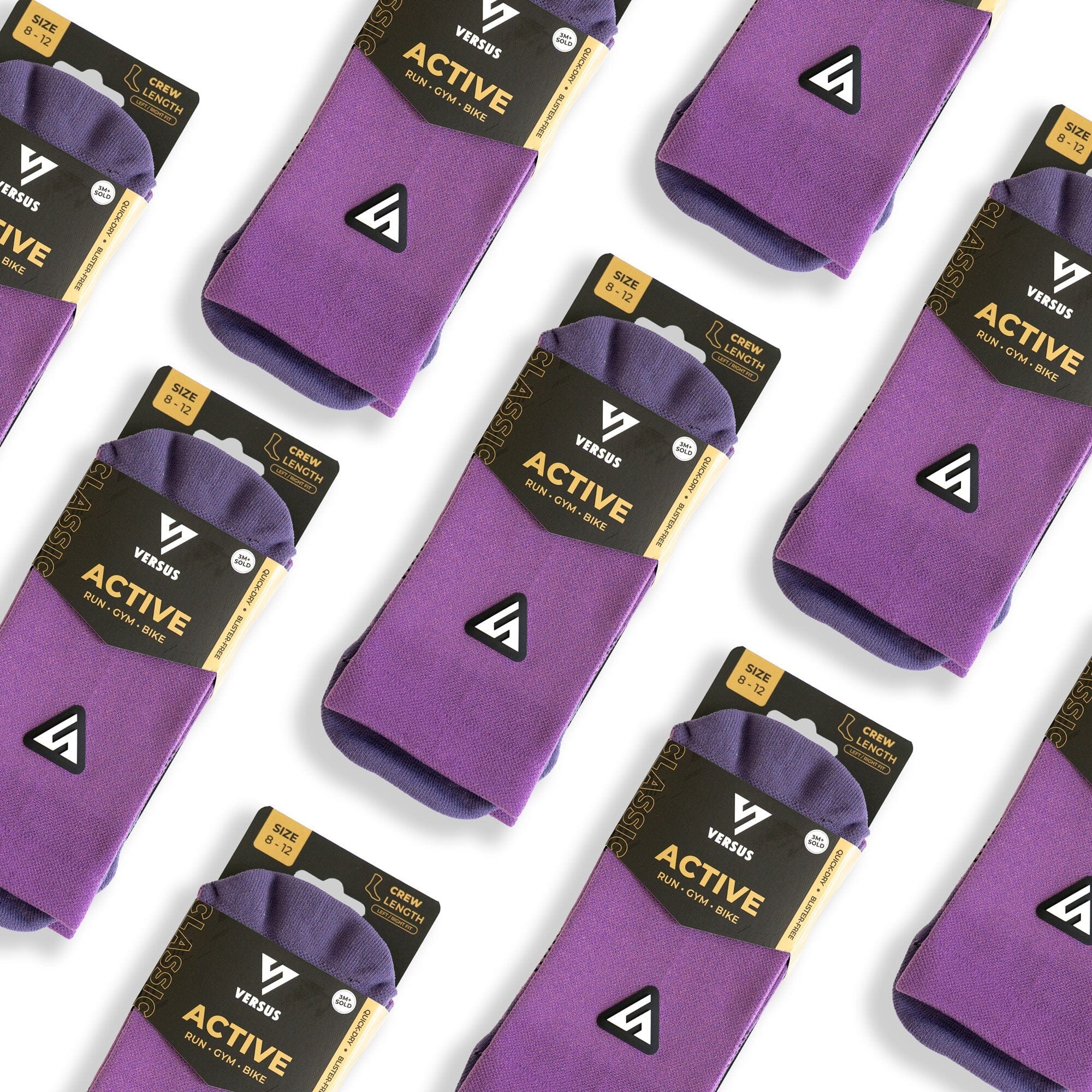 Versus Classic Plum Active Crew Tab Socks Classic Plum 4-7 