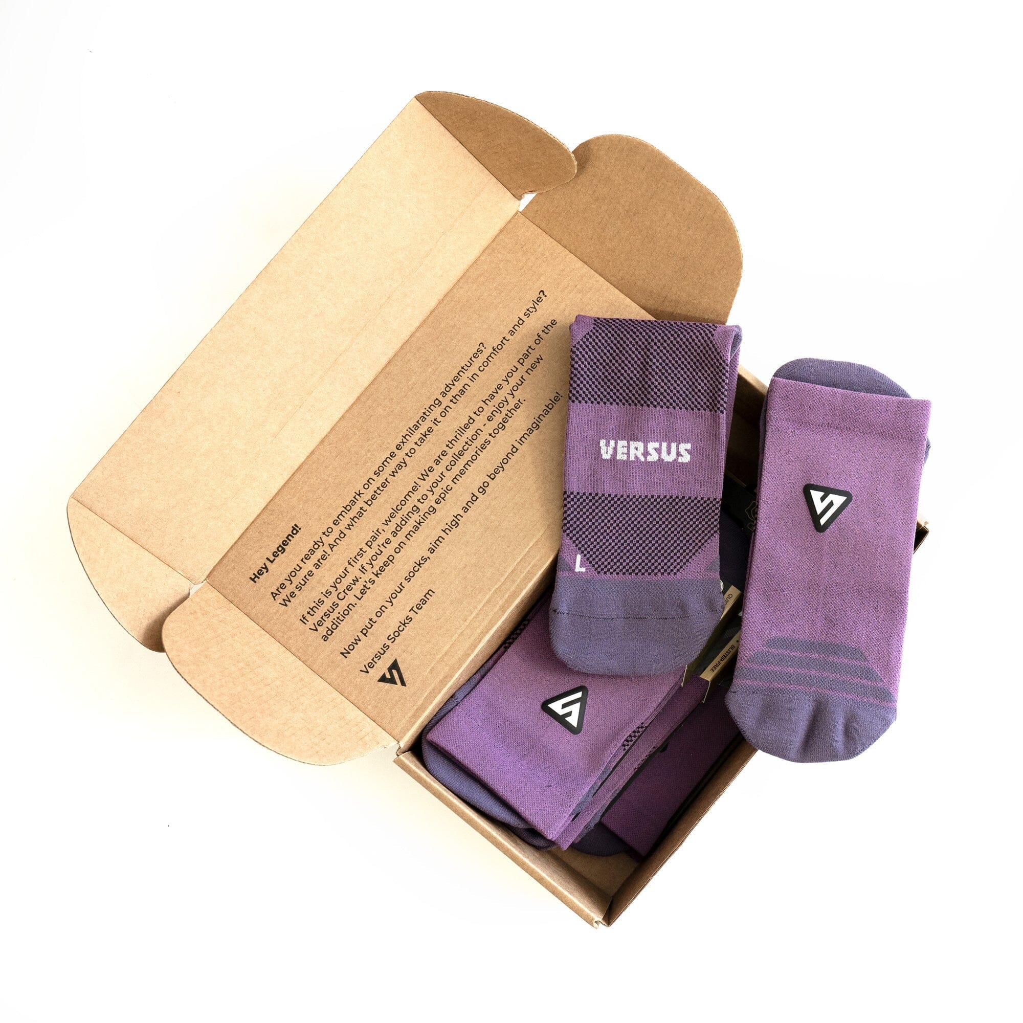 Versus Classic Plum Active Crew Tab Socks 