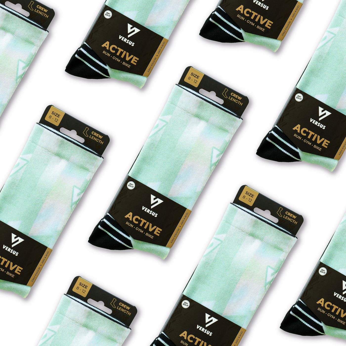 Versus Mint Motion Active Crew Socks 