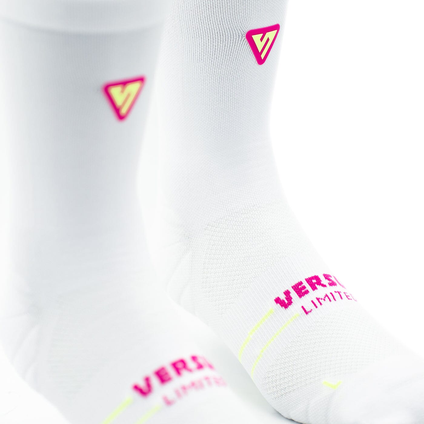 Versus Pink-Lime Limited Edition Active Crew Tab Socks 
