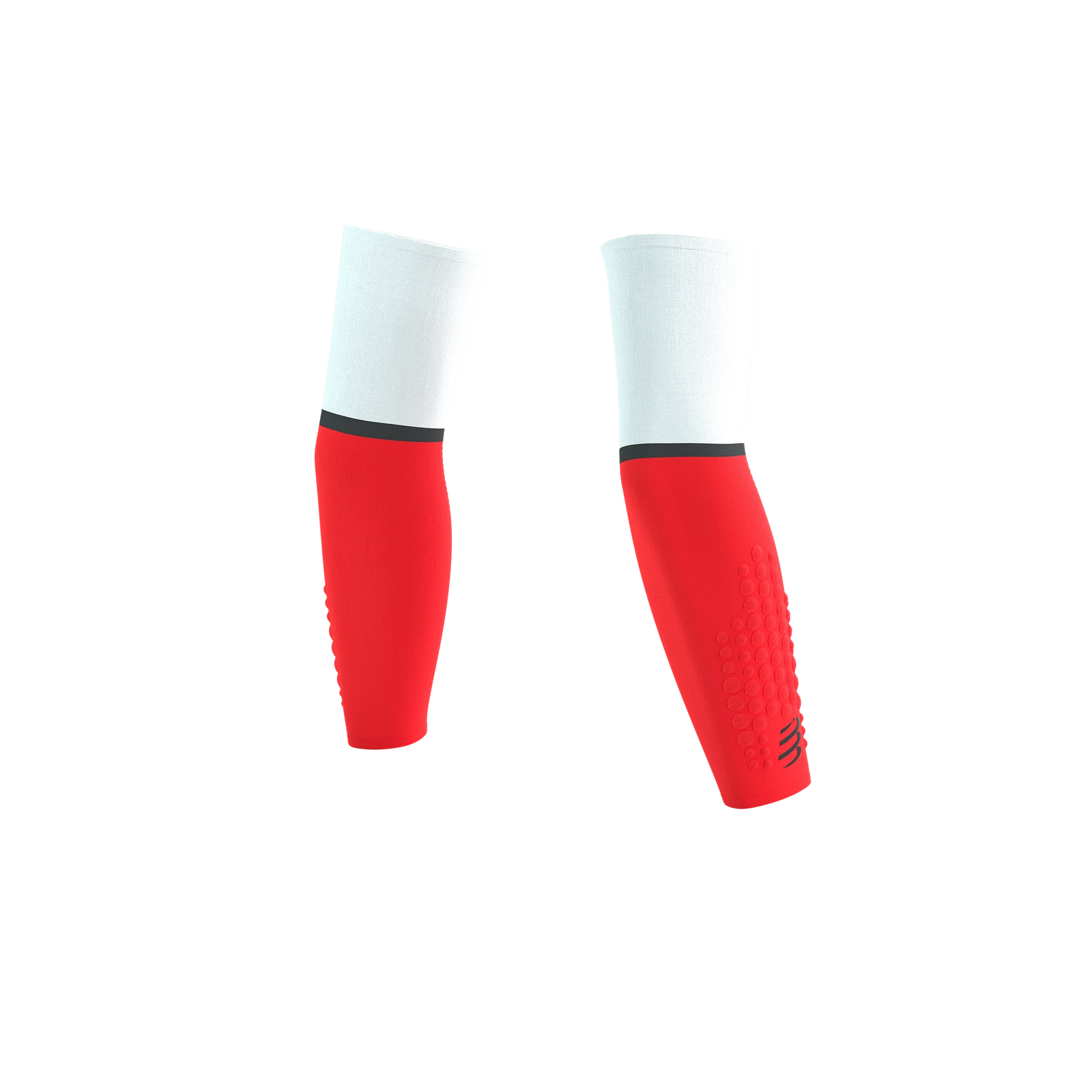 Compressport ArmForce Ultralight Arm Guards White/Fluo Red T1 