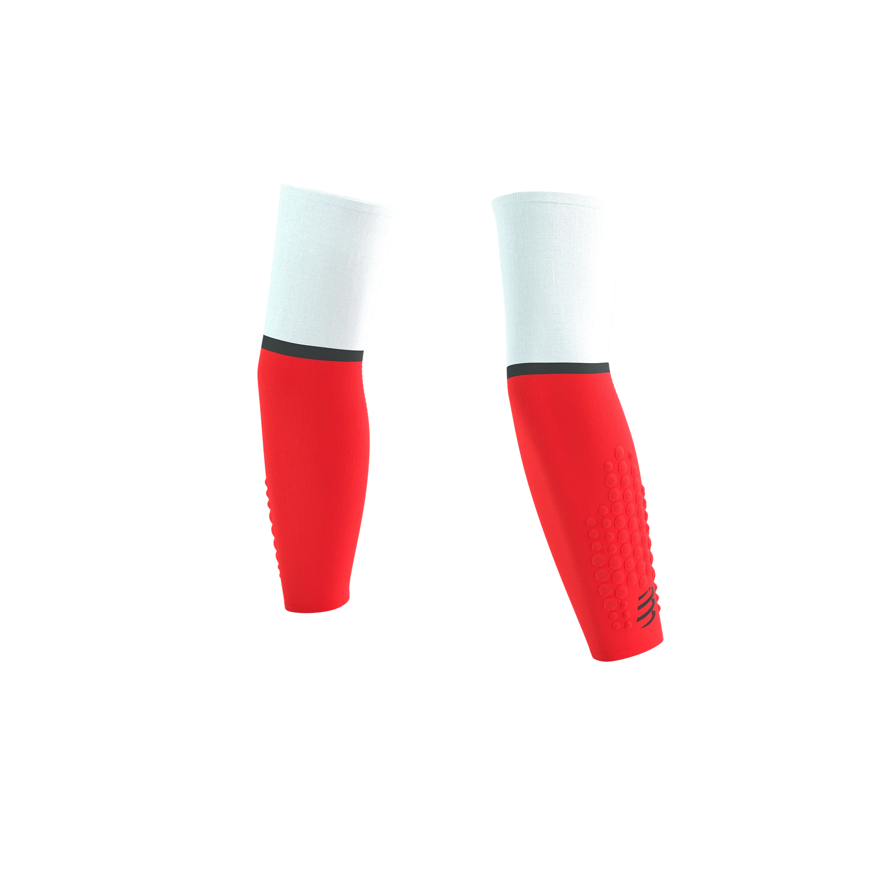 Compressport ArmForce Ultralight Arm Guards White/Fluo Red T1 