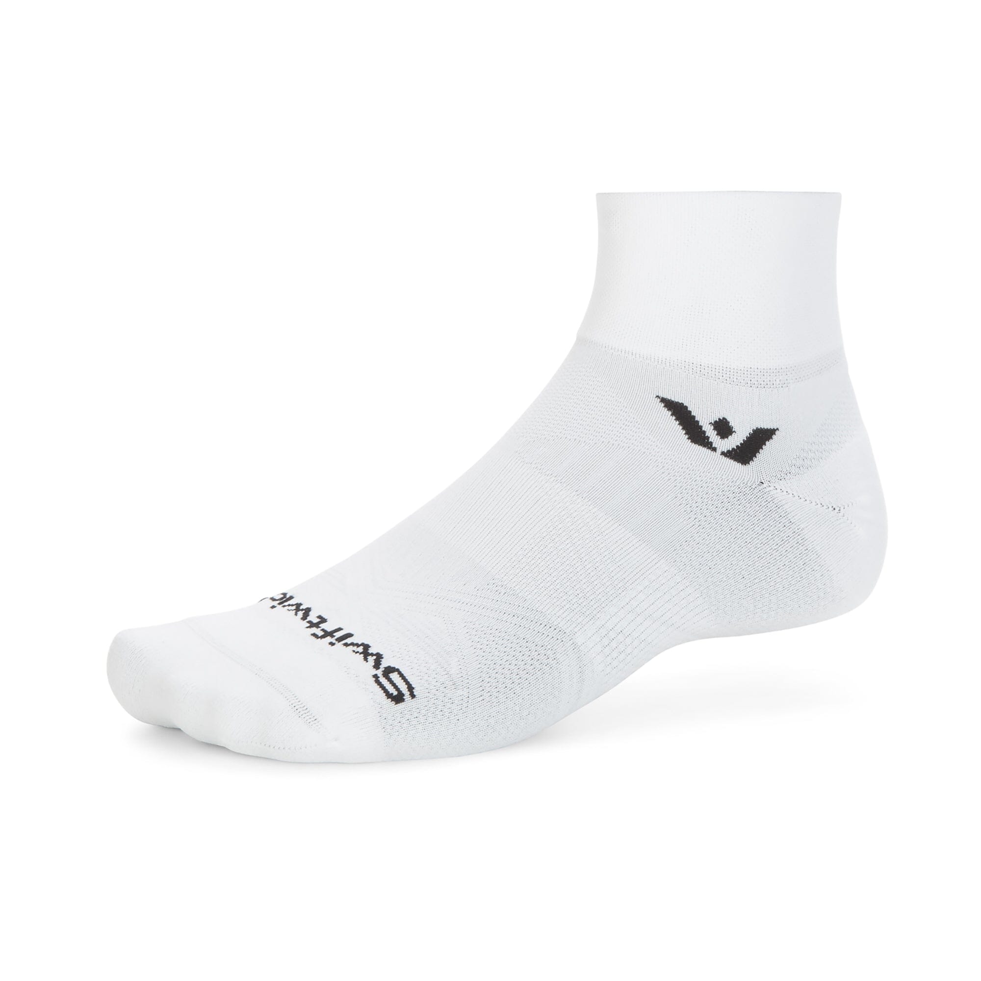 Swiftwick Aspire Quarter Crew Socks White L 