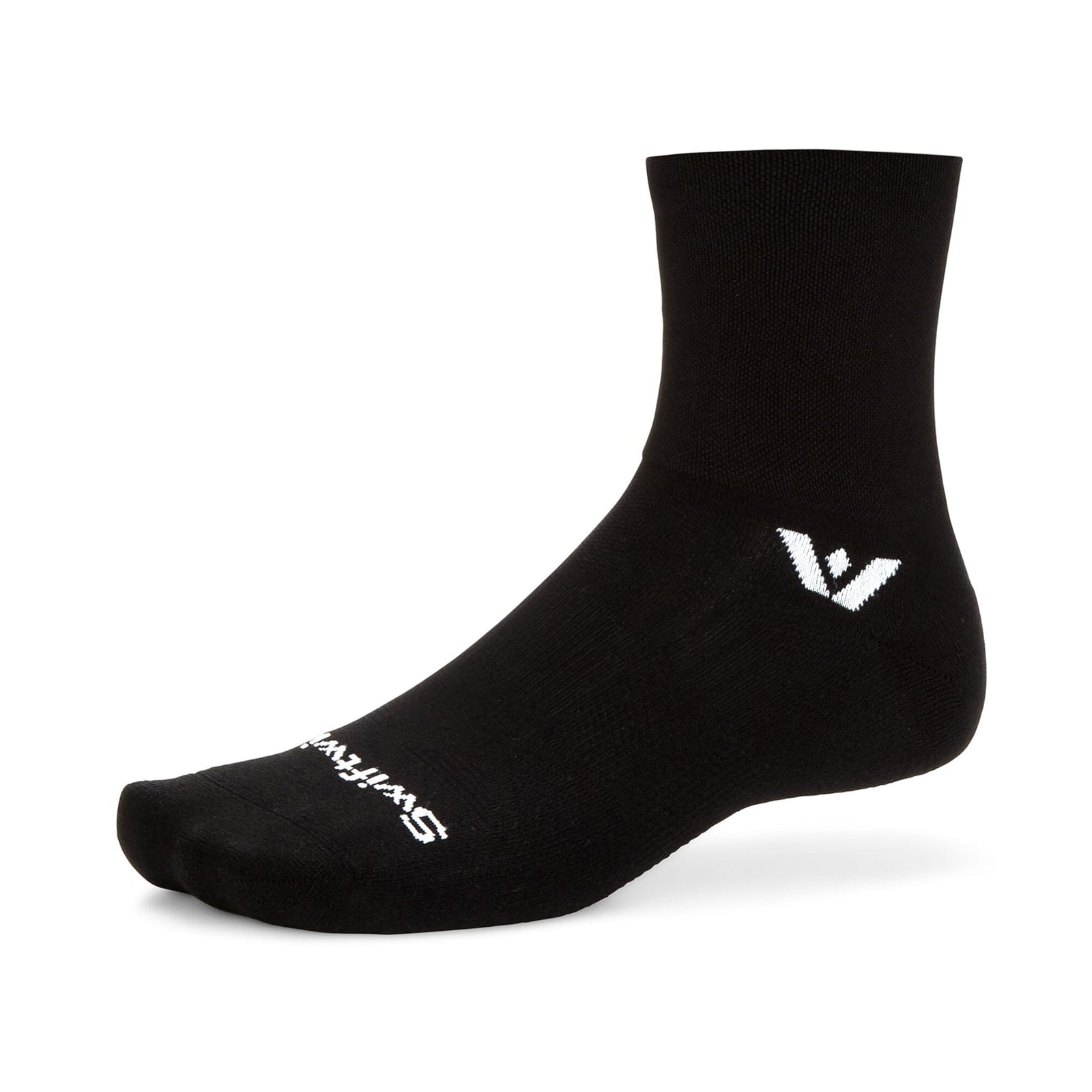 Swiftwick Aspire Quarter Crew High Socks Black L 